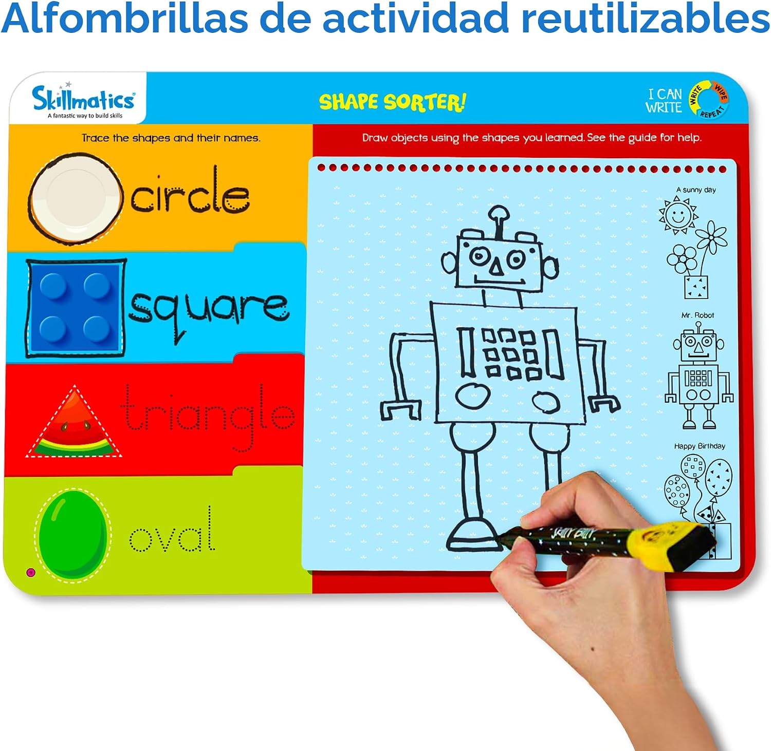 CUADERNO DE ACTIVIDADES REUTILIZABLE SKILLMATICS I CAN WRITE PARA PREESCOLAR - 3