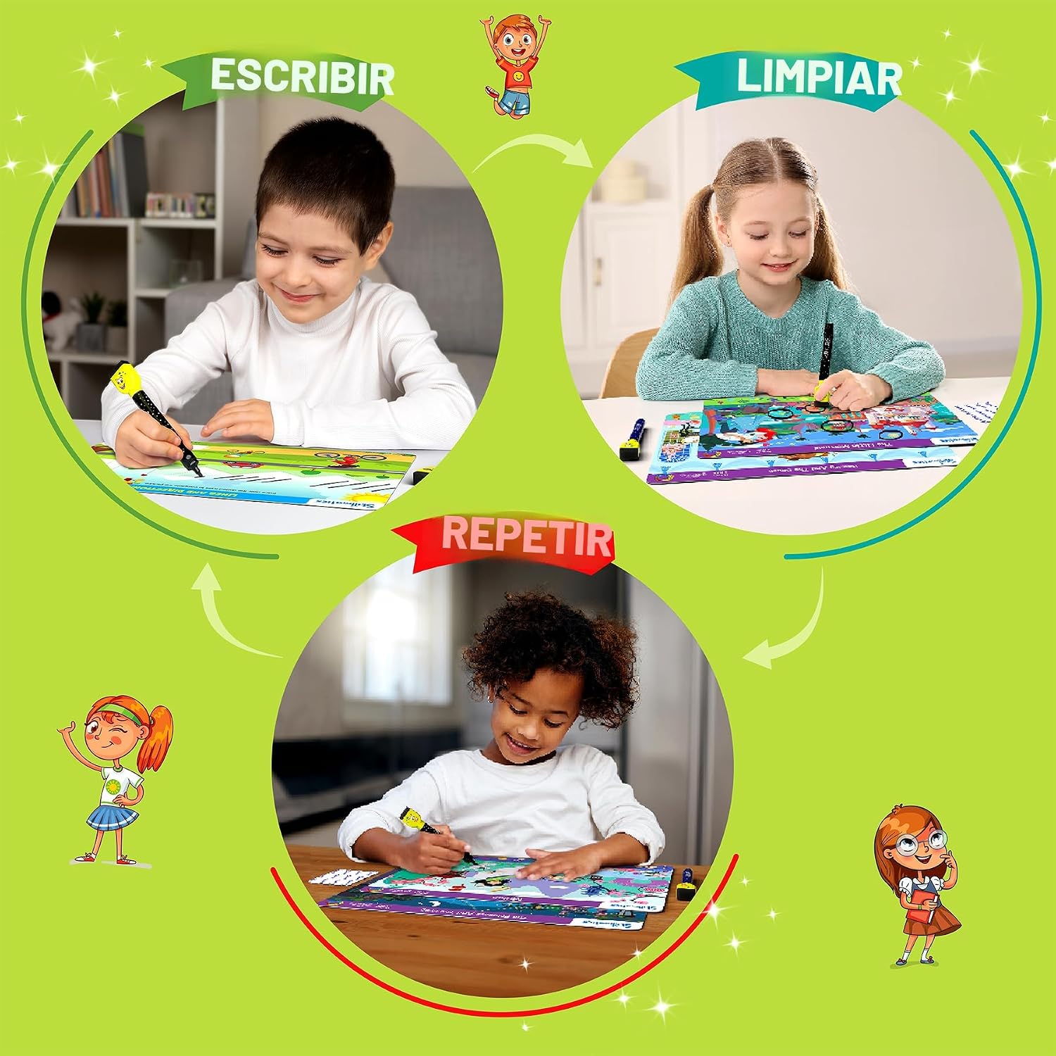 CUADERNO DE ACTIVIDADES REUTILIZABLE SKILLMATICS I CAN WRITE PARA PREESCOLAR - 5