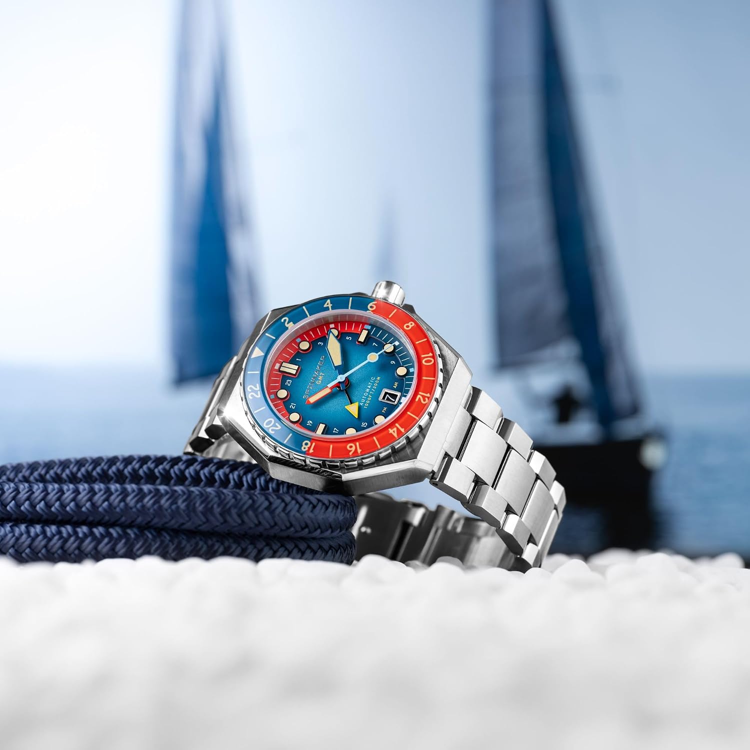 RELOJ SPINNAKER DUMAS AUTOMÁTICO GMT BUCEO 44MM ACERO INOXIDABLE - 2
