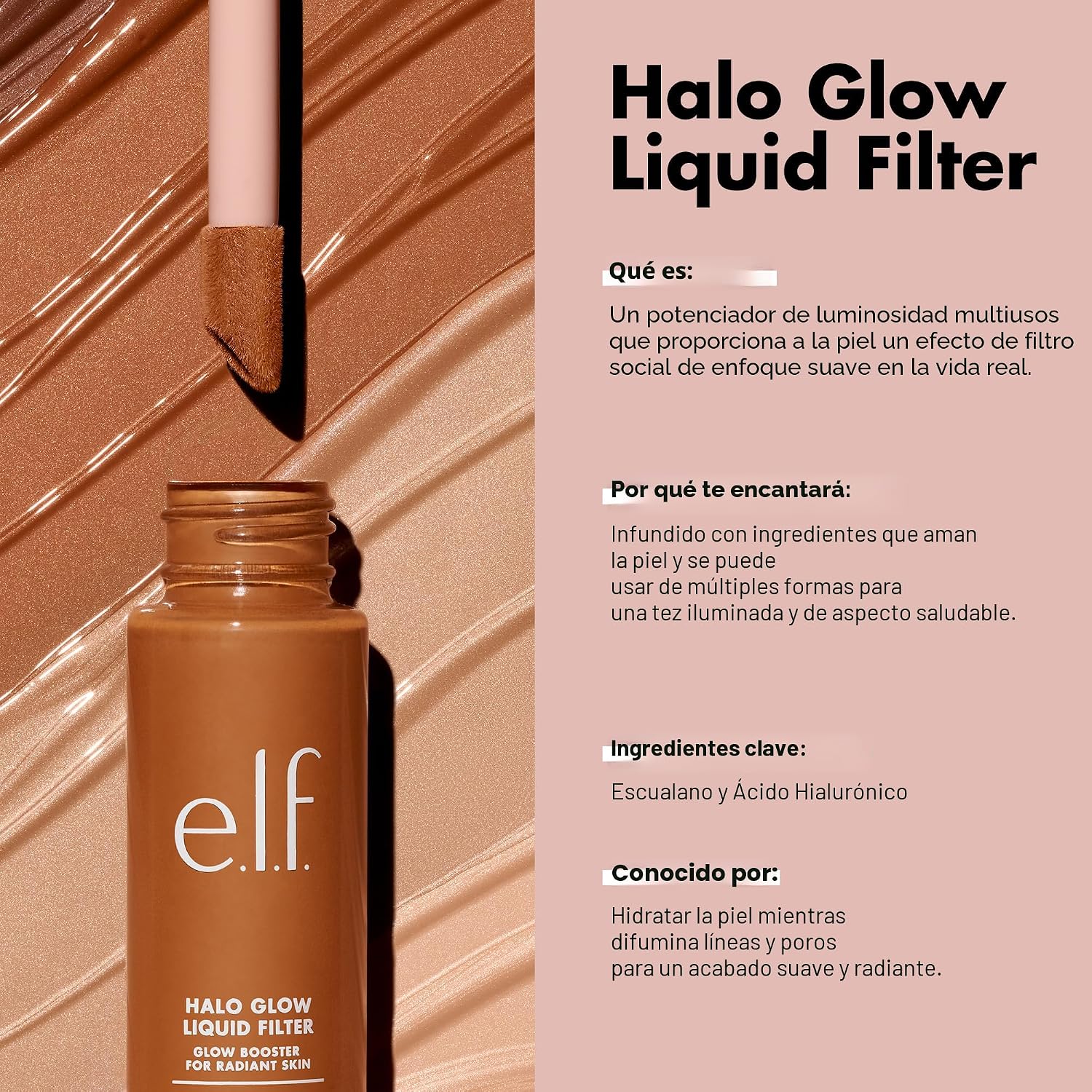E.L.F. HALO GLOW LIQUID FILTER HIDRATANTE TONO 3 LIGHT/MEDIUM - 3