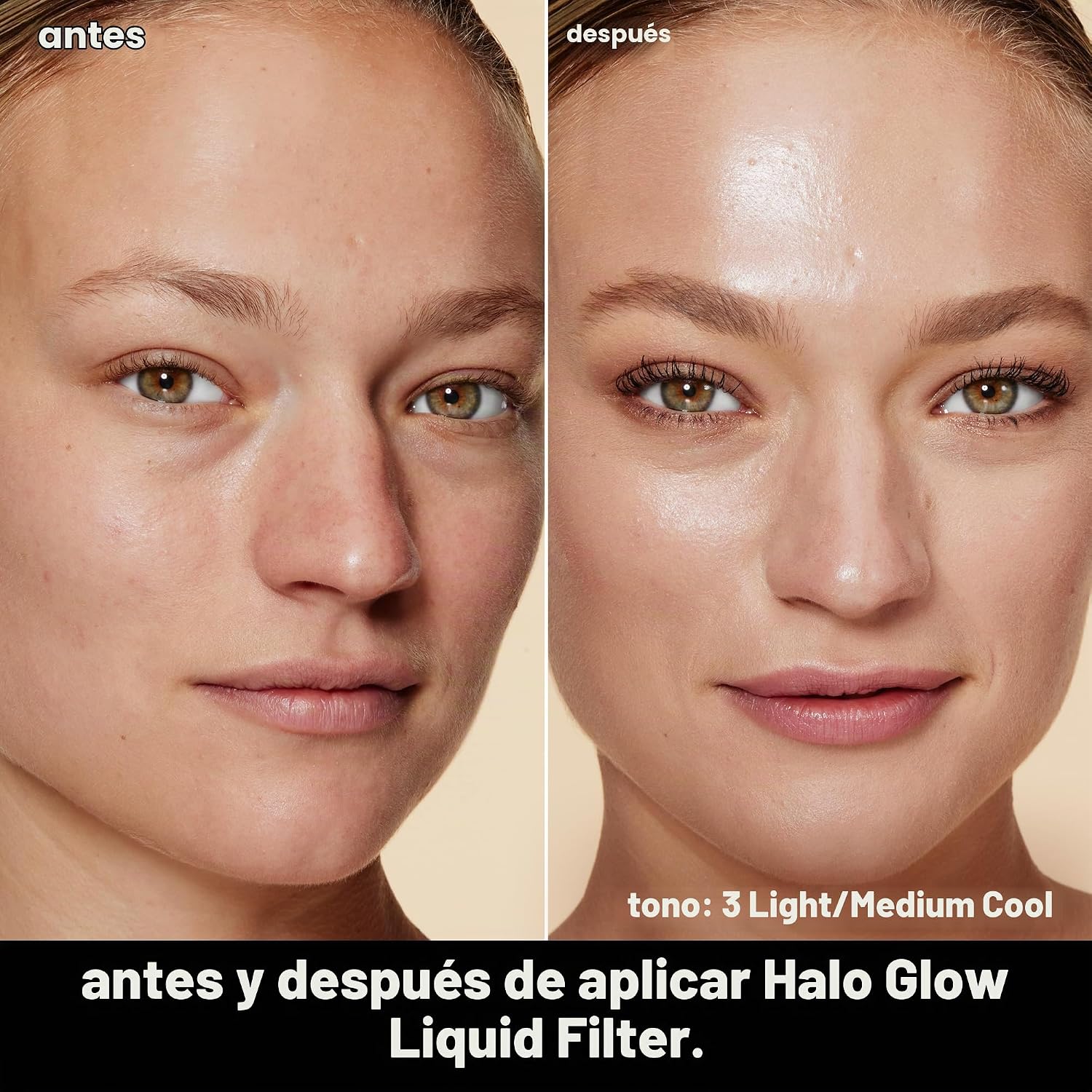 E.L.F. HALO GLOW LIQUID FILTER HIDRATANTE TONO 3 LIGHT/MEDIUM - 5