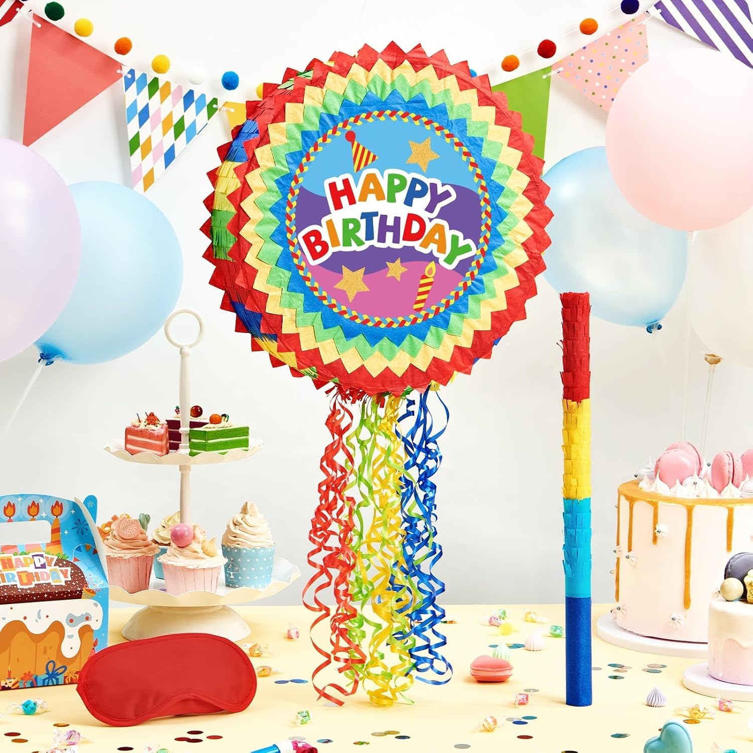 PIÑATA WERNNSAI GIRASOL HAPPY BIRTHDAY 12.2 X 12.2 X 3 PULGADAS - 2