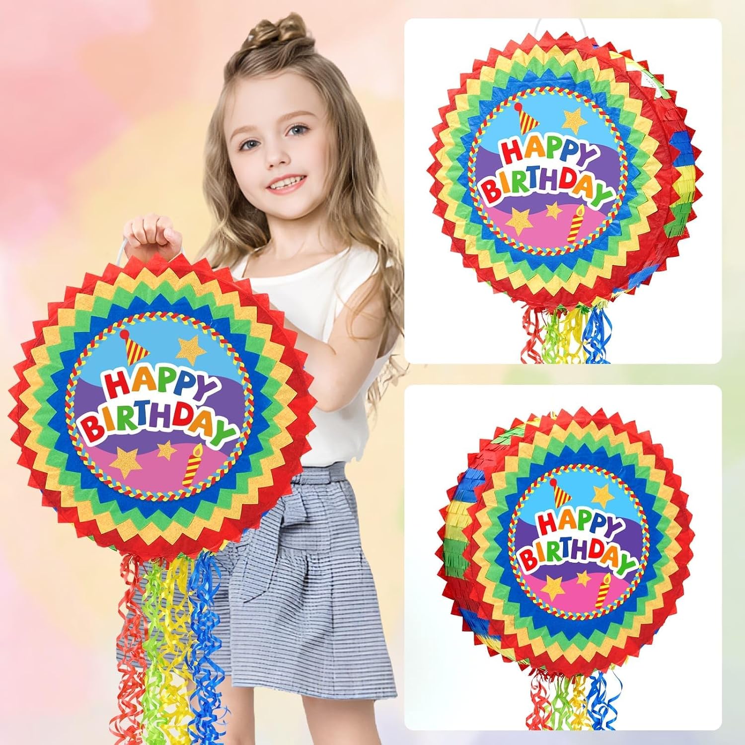 PIÑATA WERNNSAI GIRASOL HAPPY BIRTHDAY 12.2 X 12.2 X 3 PULGADAS - 5