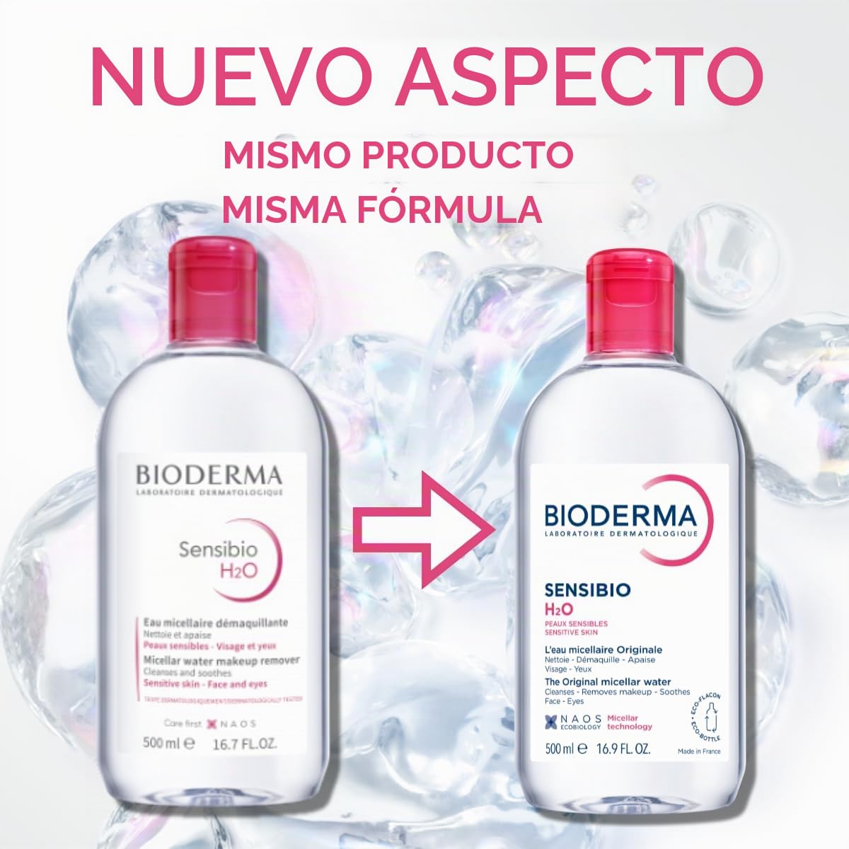 AGUA MICELAR BIODERMA SENSIBIO H2O DESMAQUILLANTE PARA PIEL SENSIBLE - 2