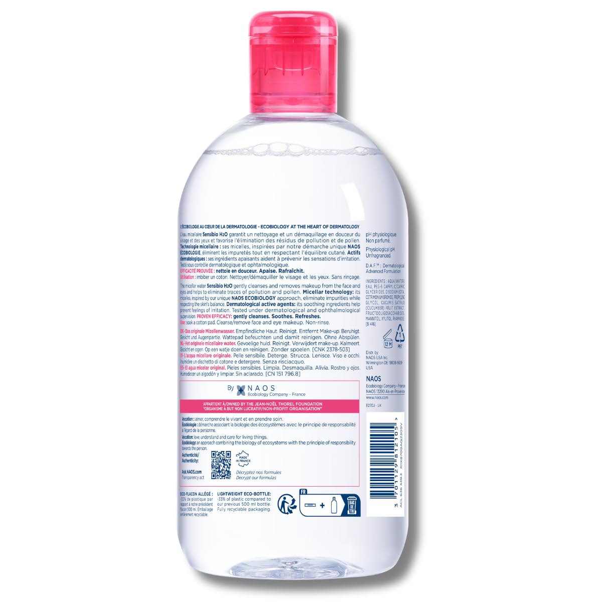 AGUA MICELAR BIODERMA SENSIBIO H2O DESMAQUILLANTE PARA PIEL SENSIBLE - 3