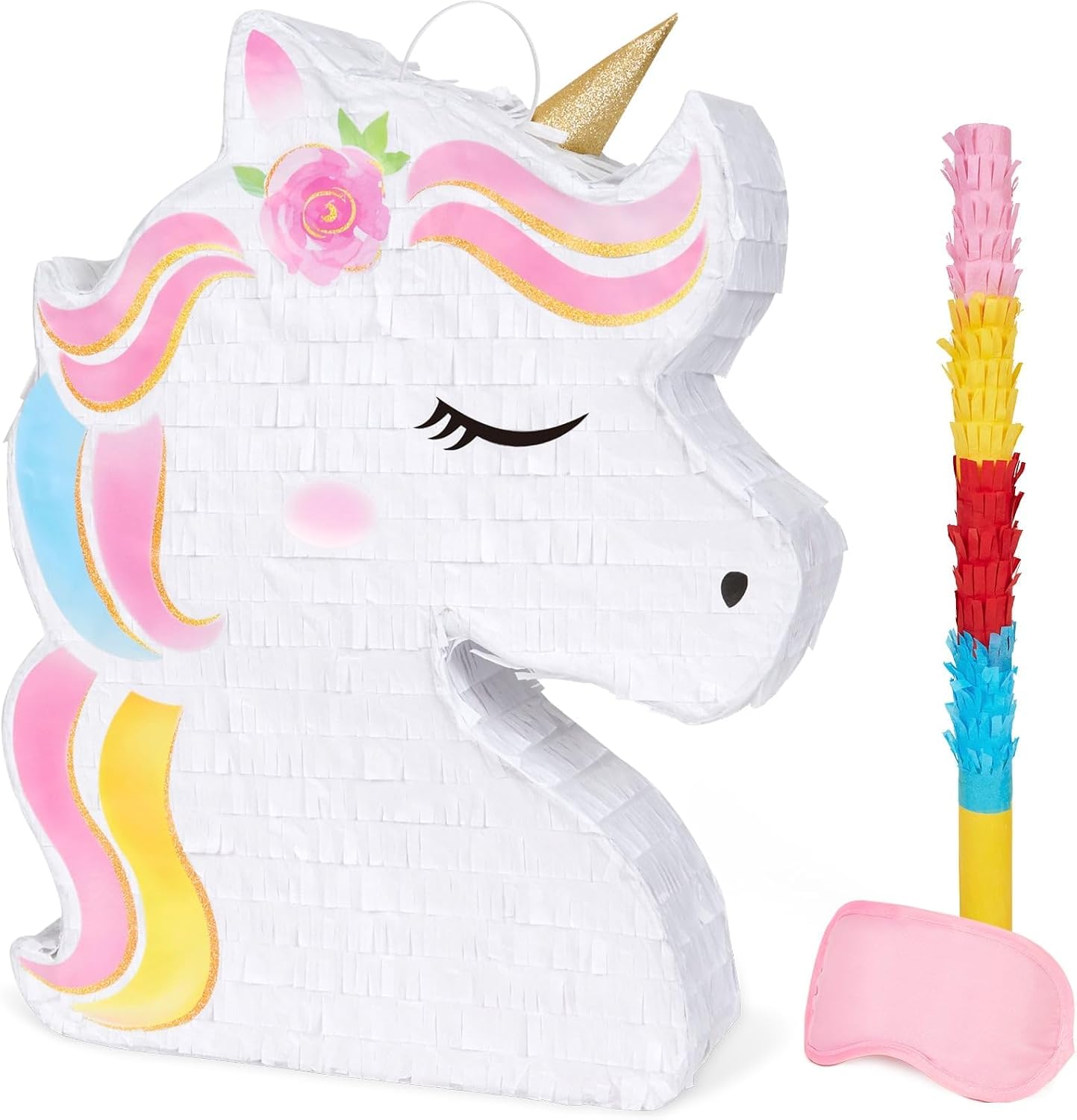 PIÑATA UNICORNIO WERNNSAI ARCOÍRIS PARA FIESTAS INFANTILES - 1
