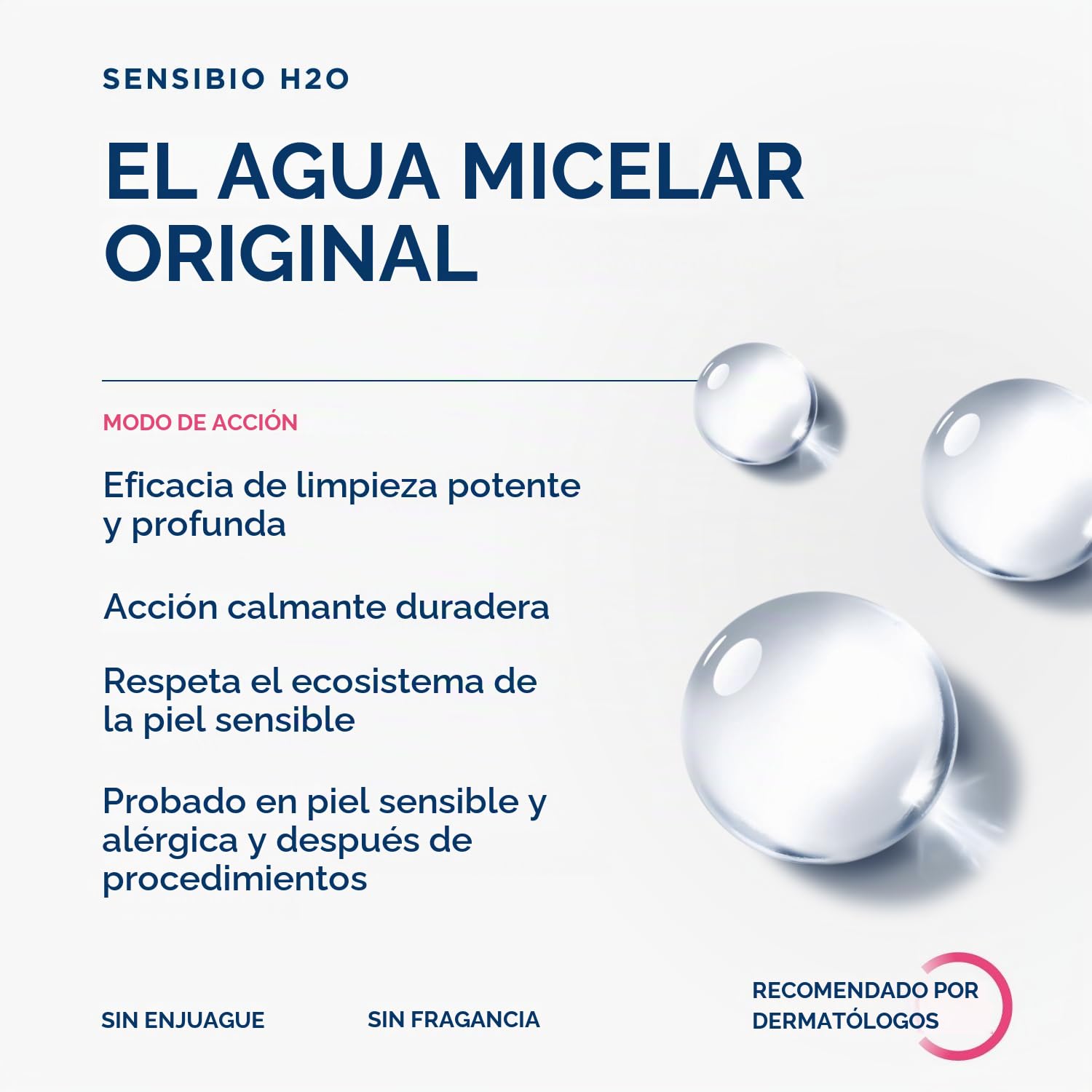AGUA MICELAR BIODERMA SENSIBIO H2O DESMAQUILLANTE PARA PIEL SENSIBLE - 4