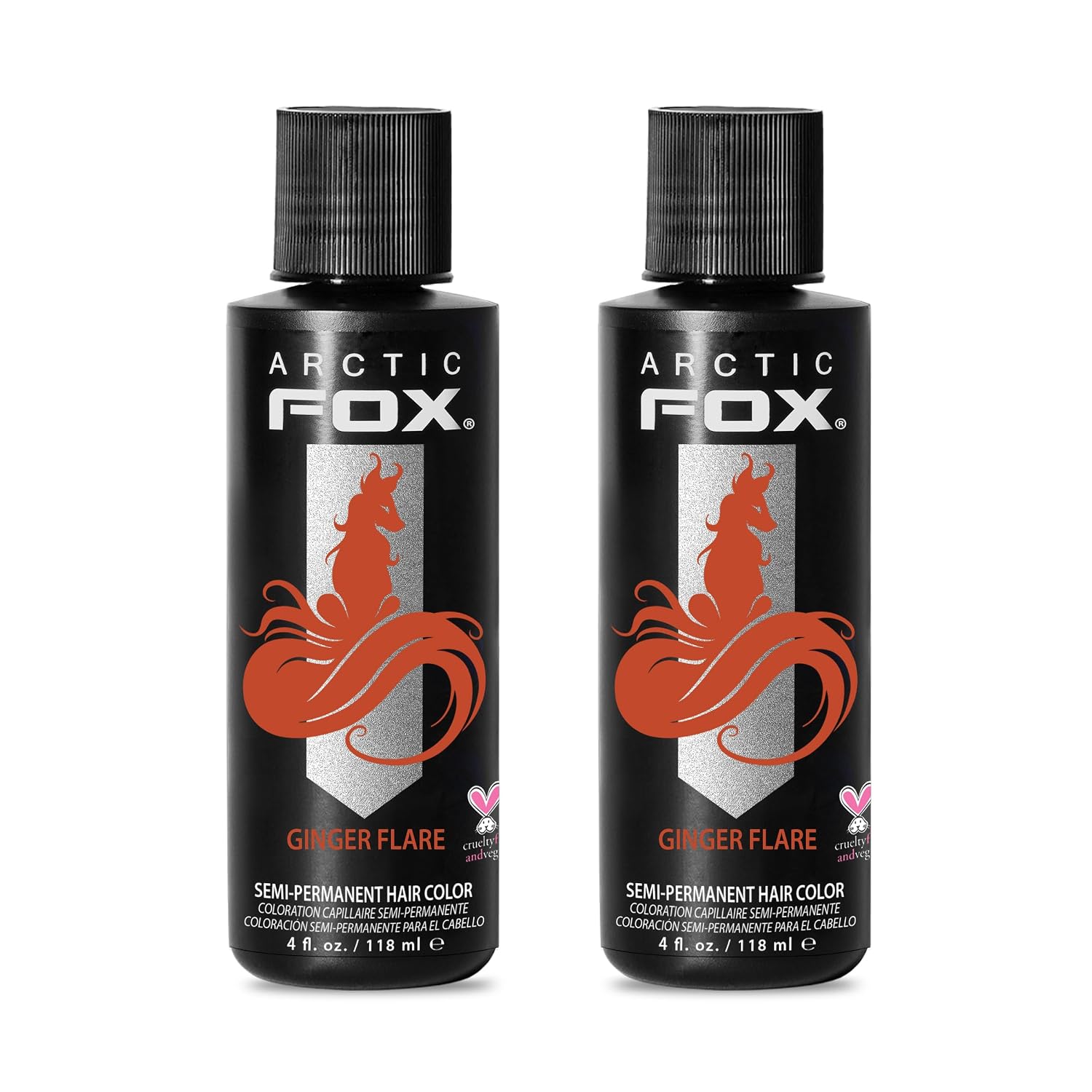 TINTURA SEMIPERMANENTE ARCTIC FOX GINGER FLARE NARANJA VEGAN 2X4 OZ - 1
