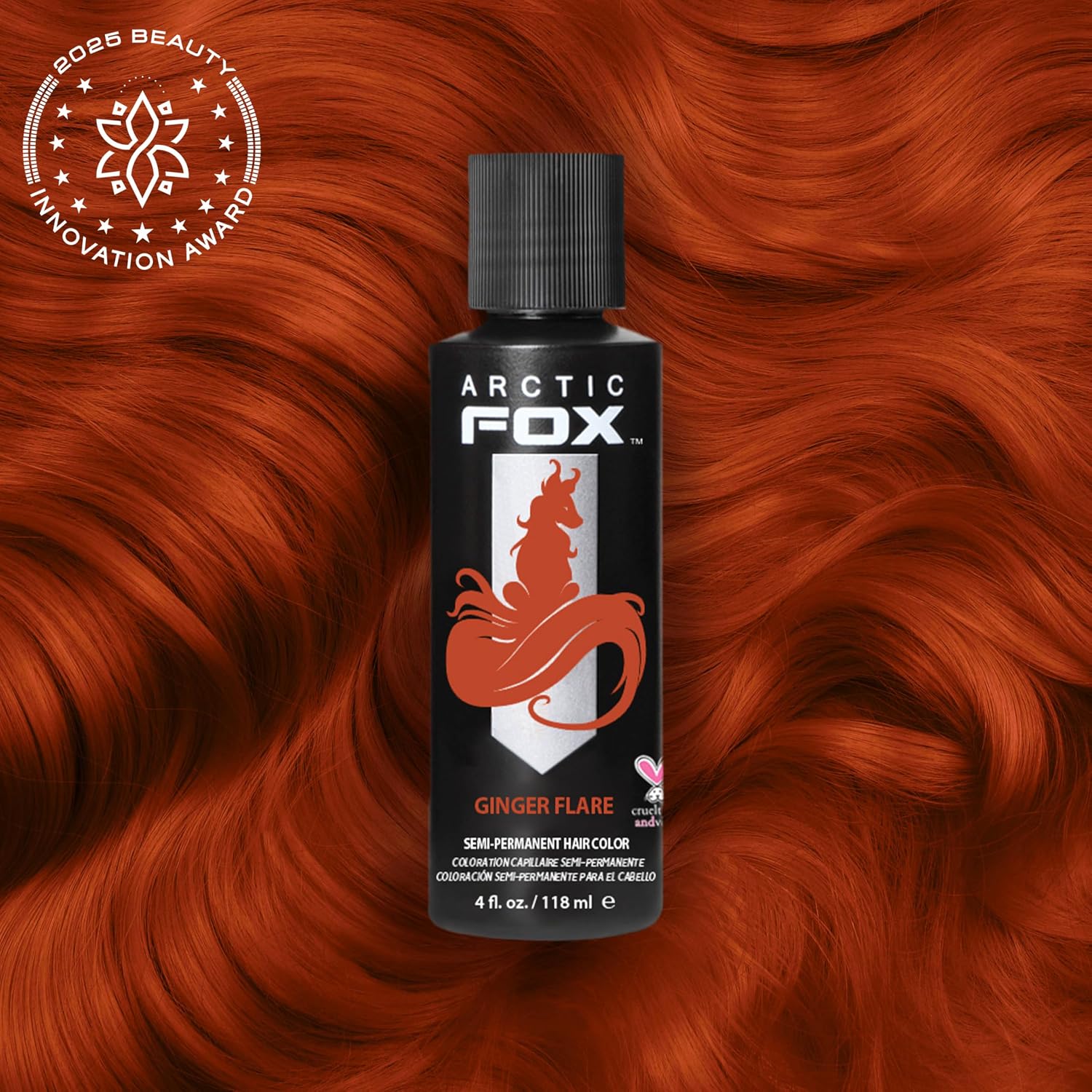 TINTURA SEMIPERMANENTE ARCTIC FOX GINGER FLARE NARANJA VEGAN 2X4 OZ - 2