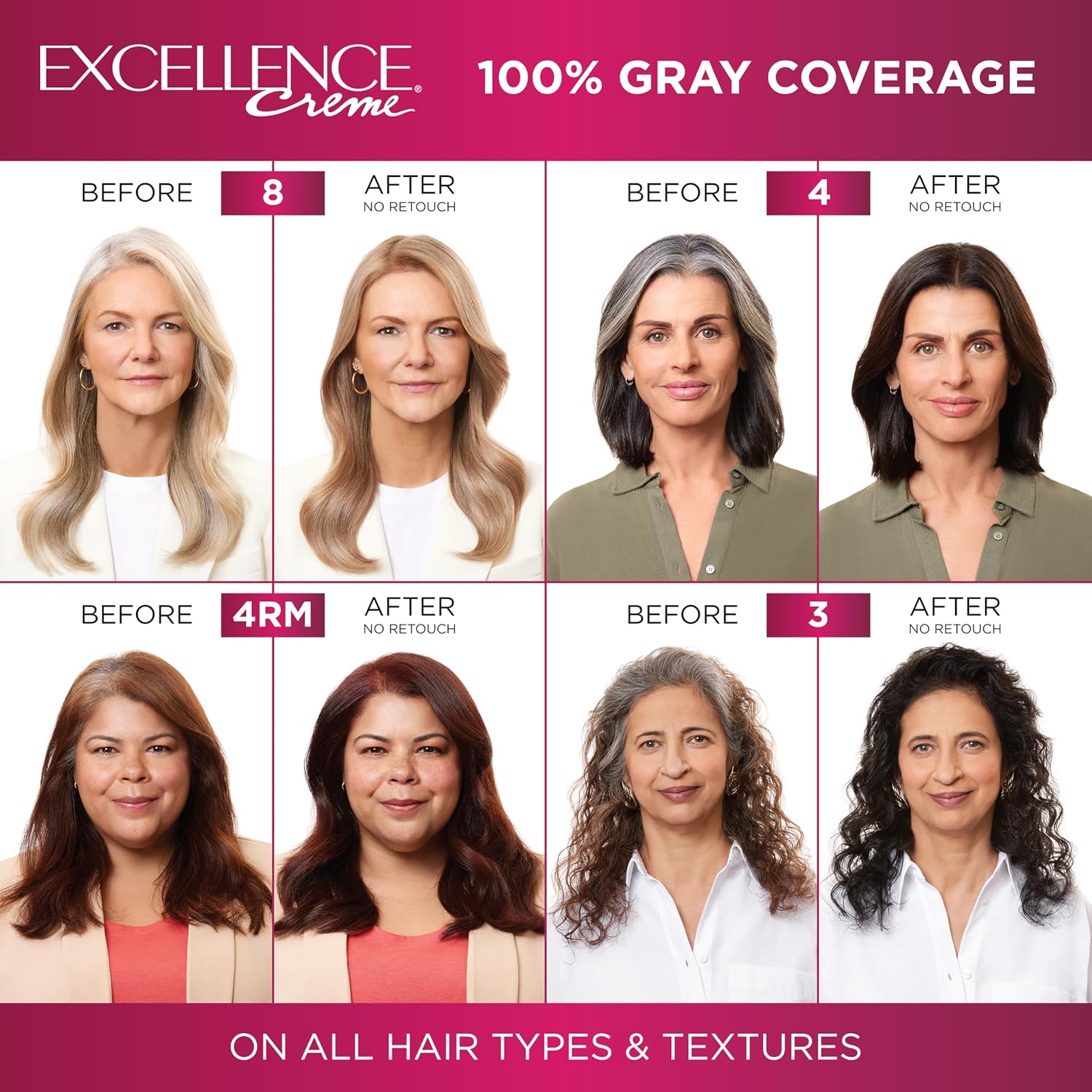 TINTURA L'ORÉAL PARIS EXCELLENCE CRÈME 5AB CASTAÑO CENIZA MOCHA PACK DE 3 - 4