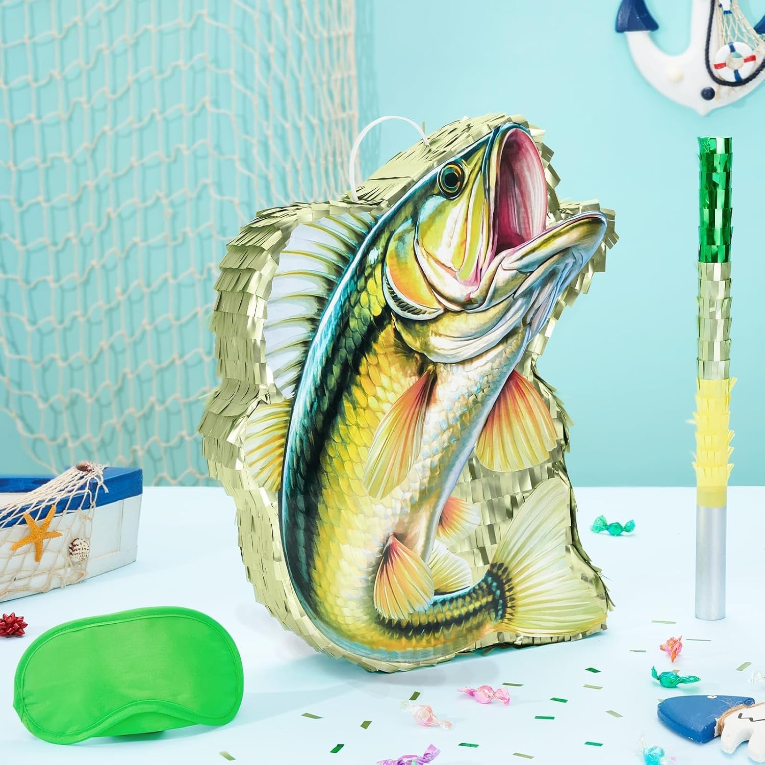 PIÑATA PEZ WERNNSAI PARA FIESTA DE CUMPLEAÑOS TEMÁTICA DE PESCA - 2