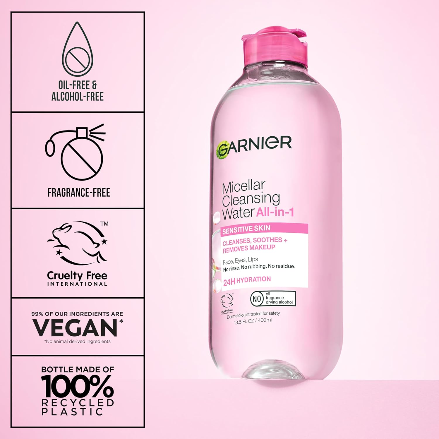 AGUA MICELAR GARNIER DESMAQUILLANTE E HIDRATANTE PARA PIEL SENSIBLE 400ML PACK 2 UNIDADES - 5