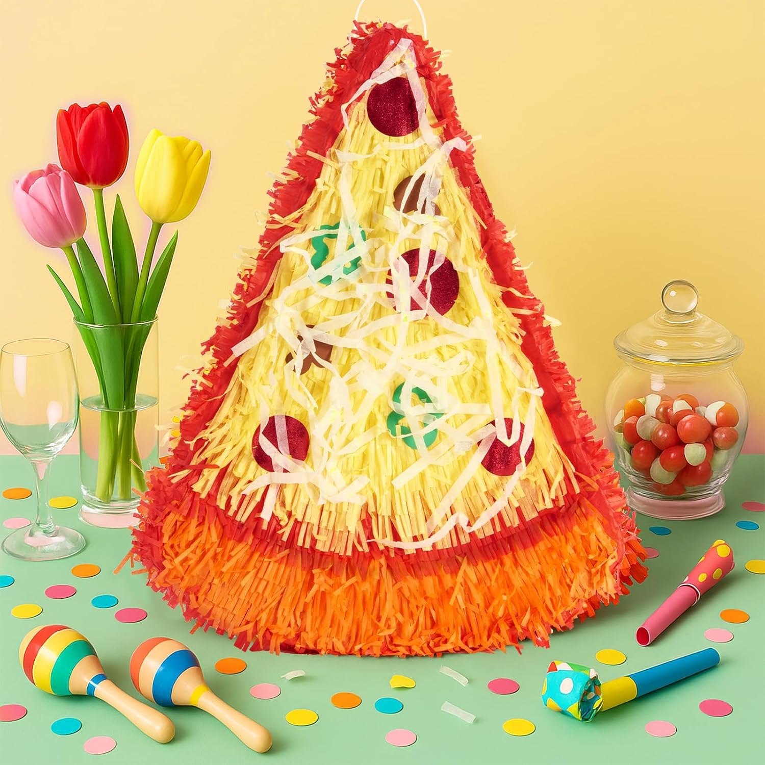 PIÑATA PIZZA WERNNSAI DECORACIÓN FIESTA TEMÁTICA - 2