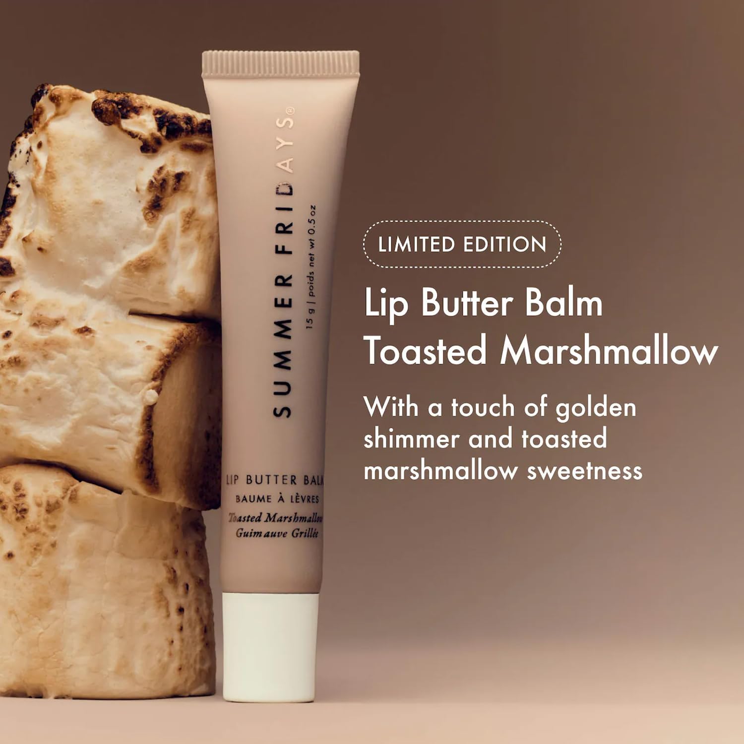 BÁLSAMO DE LABIOS SUMMER FRIDAYS LIP BUTTER BALM TOASTED MARSHMALLOW VEGANO 0.5 OZ - 3