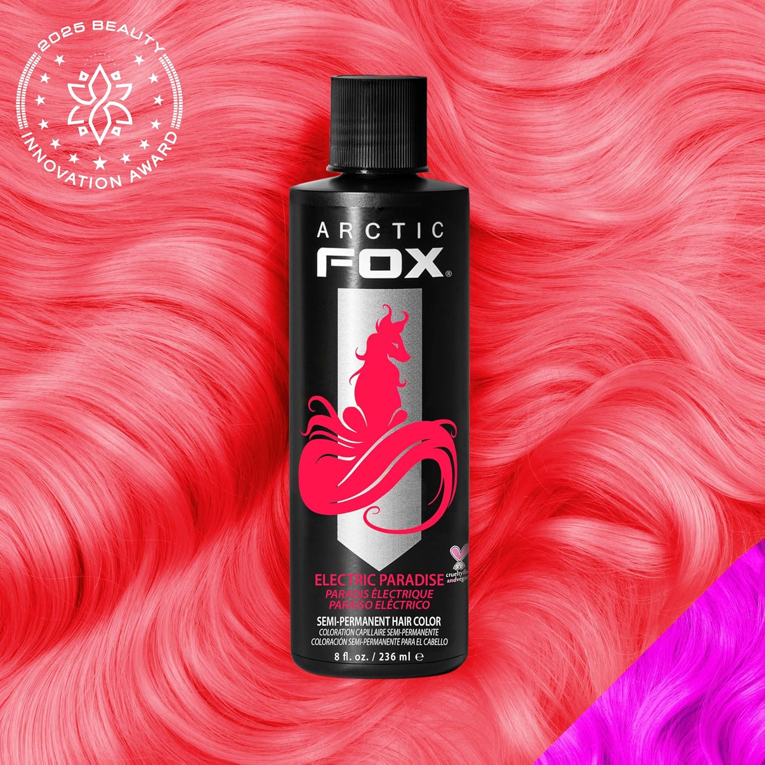 TINTURA SEMIPERMANENTE ARCTIC FOX ELECTRIC PARADISE UV ROSA NEÓN 2 X 8 OZ - 2