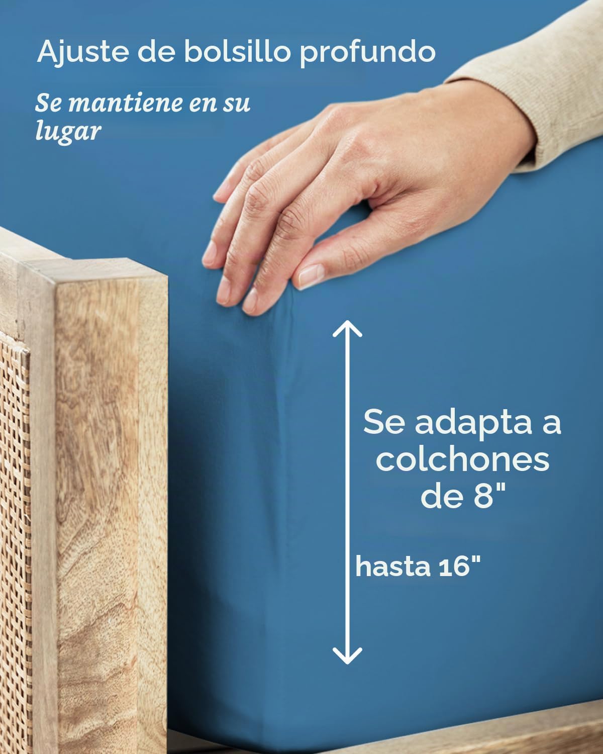 JUEGO DE SÁBANAS TWIN XL 3 PIEZAS MICROFIBRA DENIM BLUE - 4