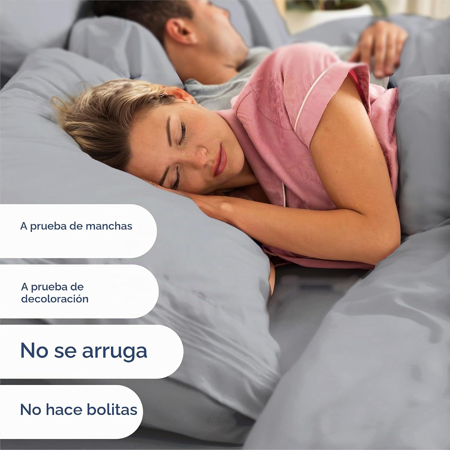 JUEGO DE SÁBANAS SPLIT KING 5 PIEZAS CGK UNLIMITED AZUL ACERO - 5