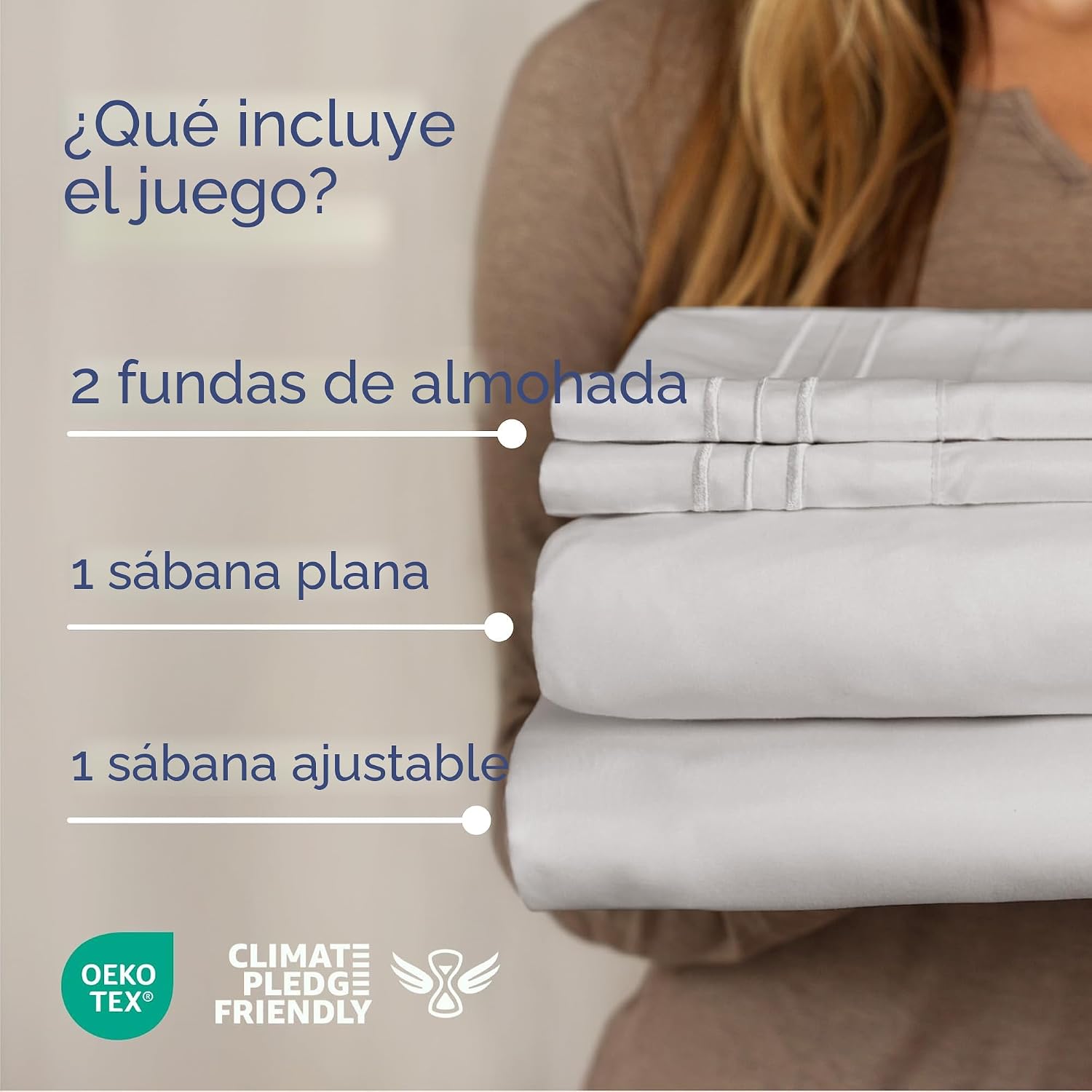 JUEGO DE SÁBANAS QUEEN SIZE 4 PIEZAS MICROFIBRA GRIS FRANCÉS - 2