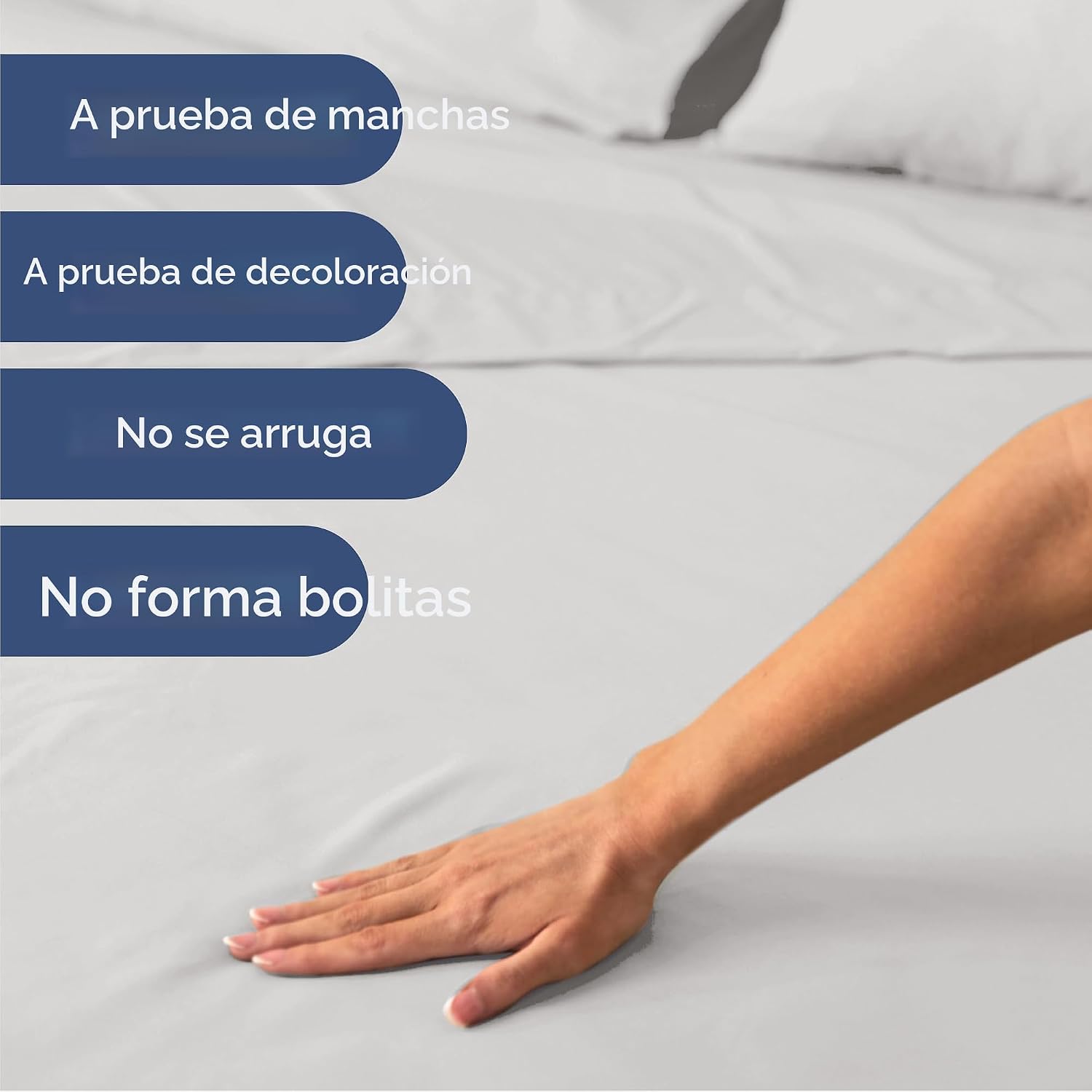 JUEGO DE SÁBANAS QUEEN SIZE 4 PIEZAS MICROFIBRA GRIS FRANCÉS - 5