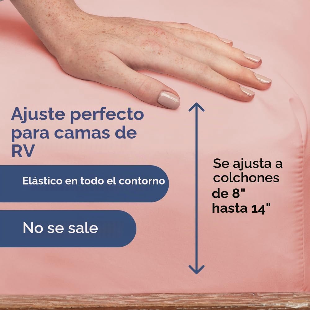 JUEGO DE SÁBANAS SHORT QUEEN 4 PIEZAS CGK UNLIMITED ROSA BEBÉ - 3