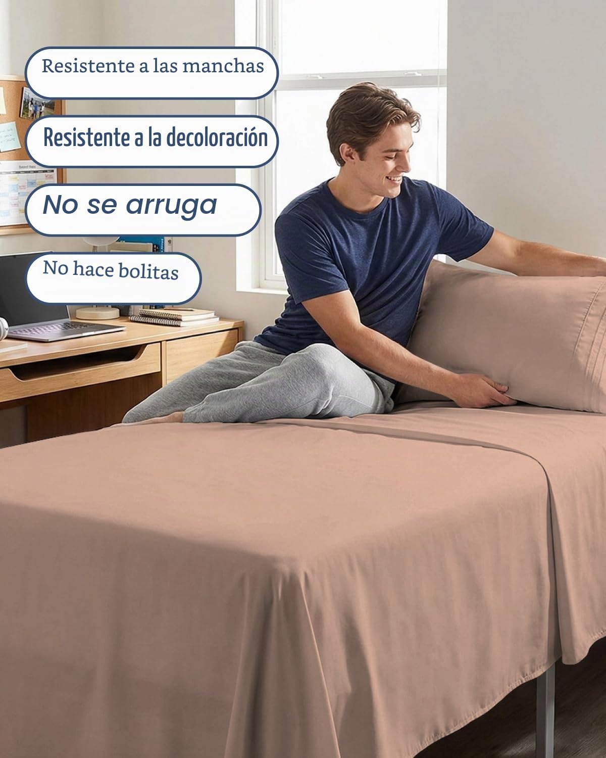 JUEGO DE SÁBANAS TWIN XL 3 PIEZAS MICROFIBRA MALVA - 5