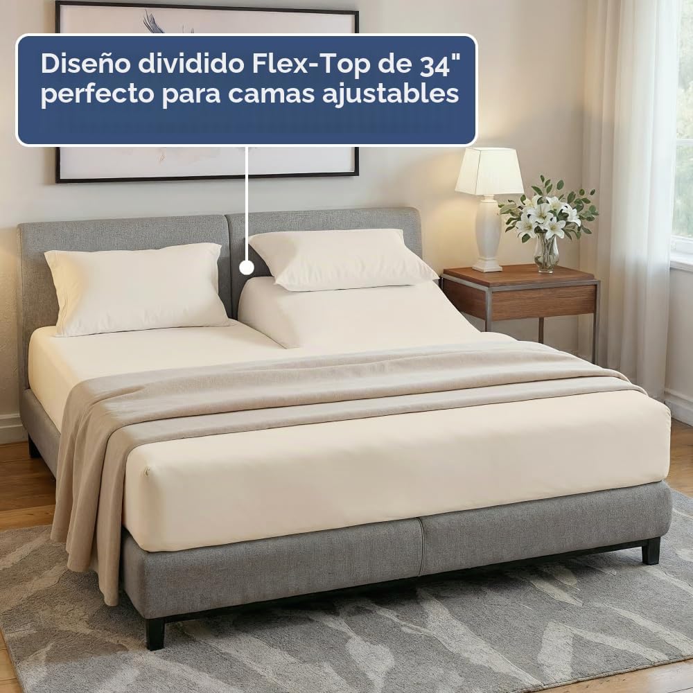 JUEGO DE SÁBANAS SPLIT KING CGK UNLIMITED 4 PIEZAS BLANCO - 3