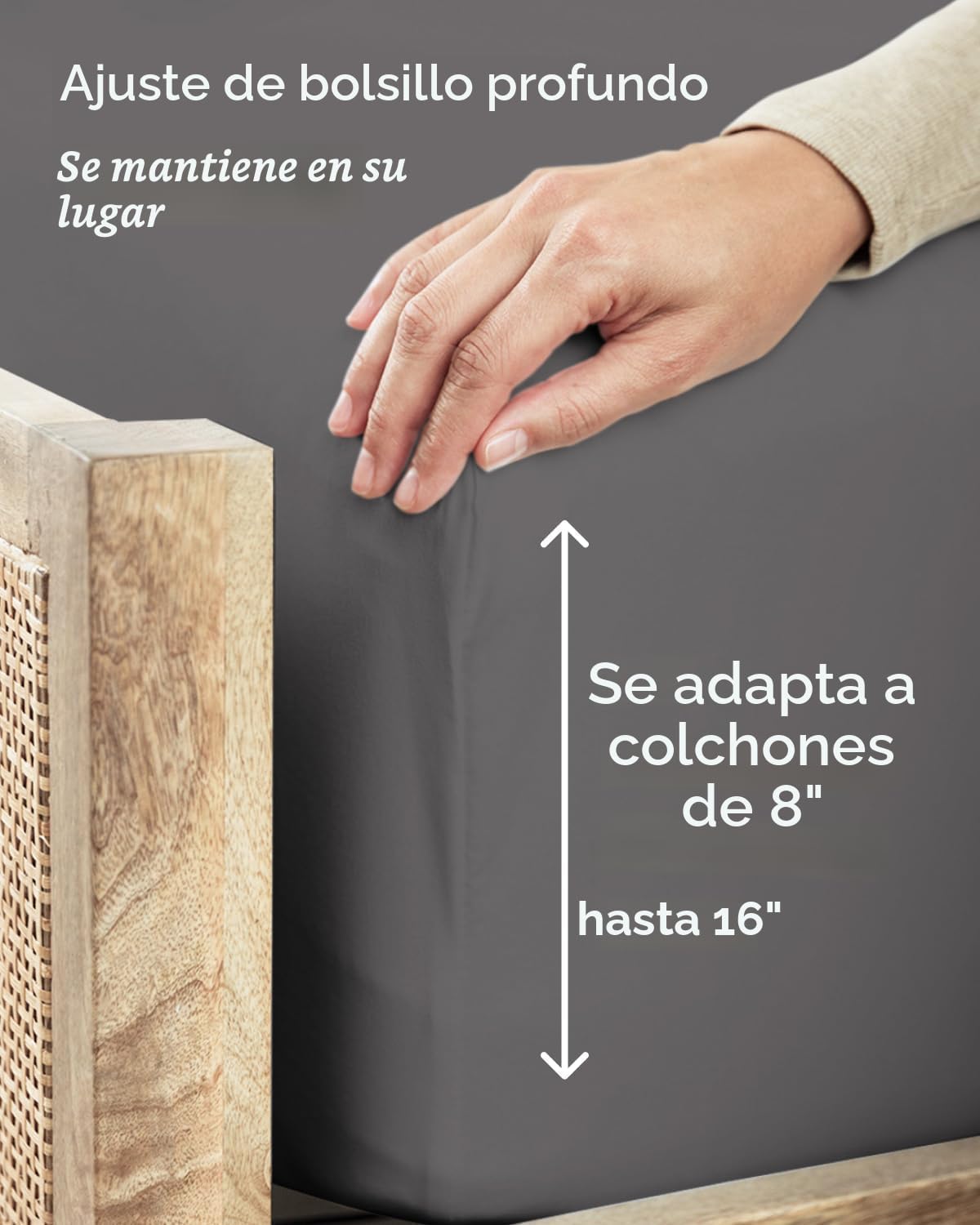 JUEGO DE SÁBANAS TWIN XL 3 PIEZAS MICROFIBRA GRIS OSCURO - 4