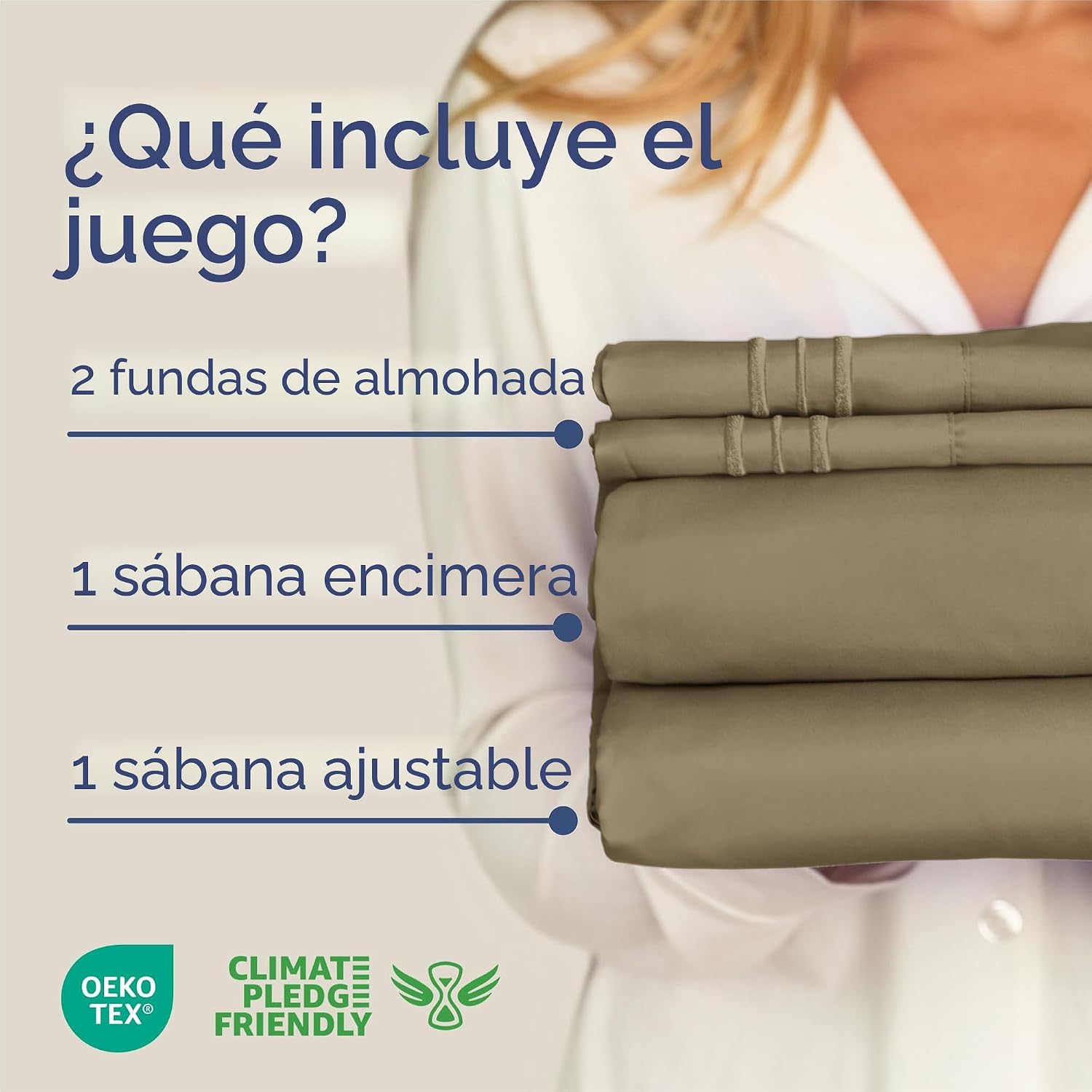 JUEGO DE SÁBANAS KING SIZE 4 PIEZAS CGK UNLIMITED MICROFIBRA CAQUI - 2