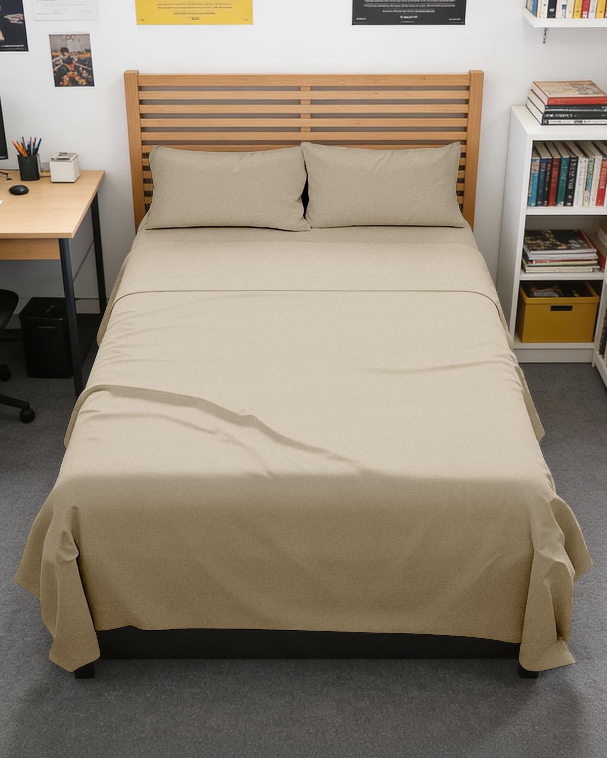 JUEGO DE SÁBANAS FULL XL 4 PIEZAS CGK UNLIMITED BEIGE - 1