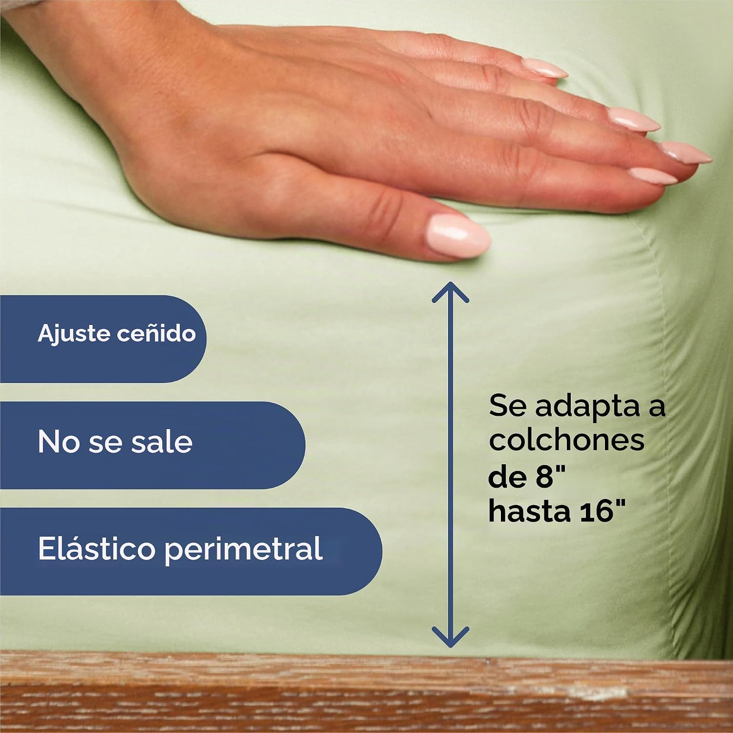 JUEGO DE SÁBANAS SPLIT KING 5 PIEZAS MICROFIBRA VERDE SALVIA - 3