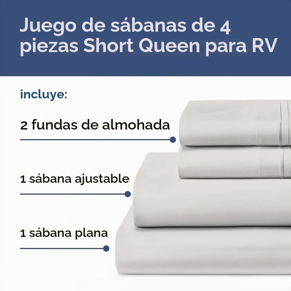 JUEGO DE SÁBANAS SHORT QUEEN 4 PIEZAS CGK UNLIMITED GRIS - 2