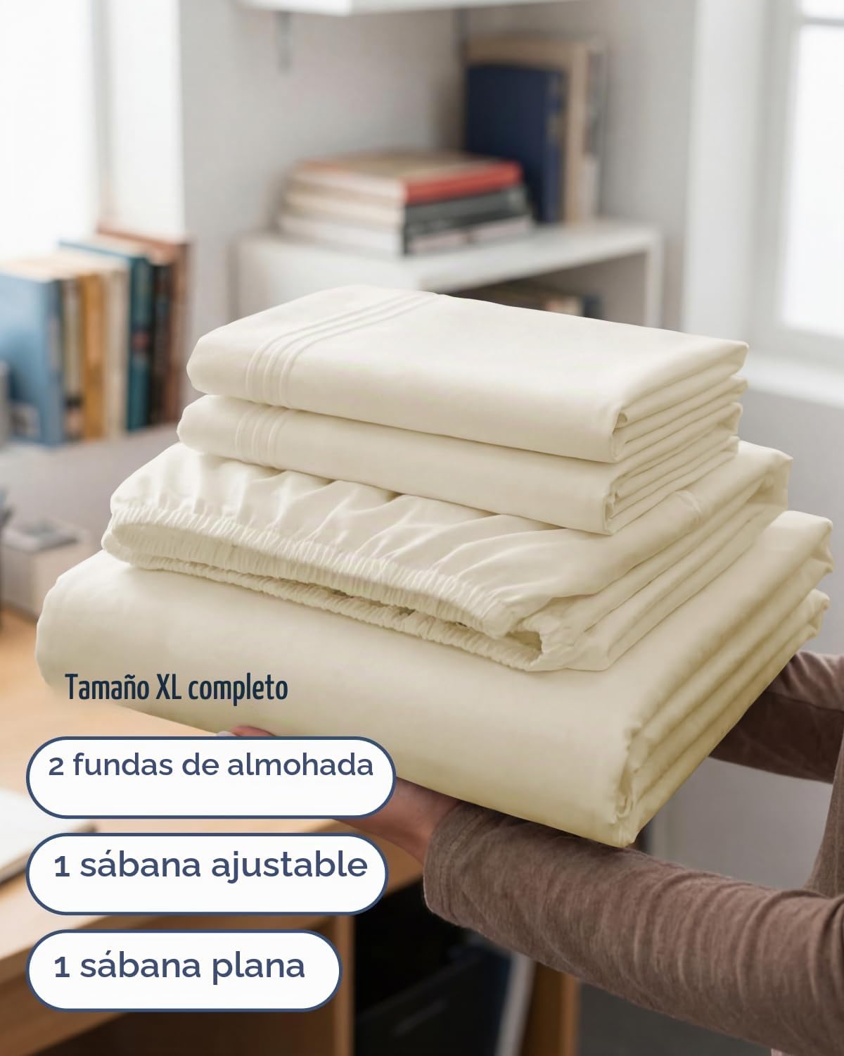 JUEGO DE SÁBANAS FULL XL 4 PIEZAS CGK UNLIMITED BLANCO - 3