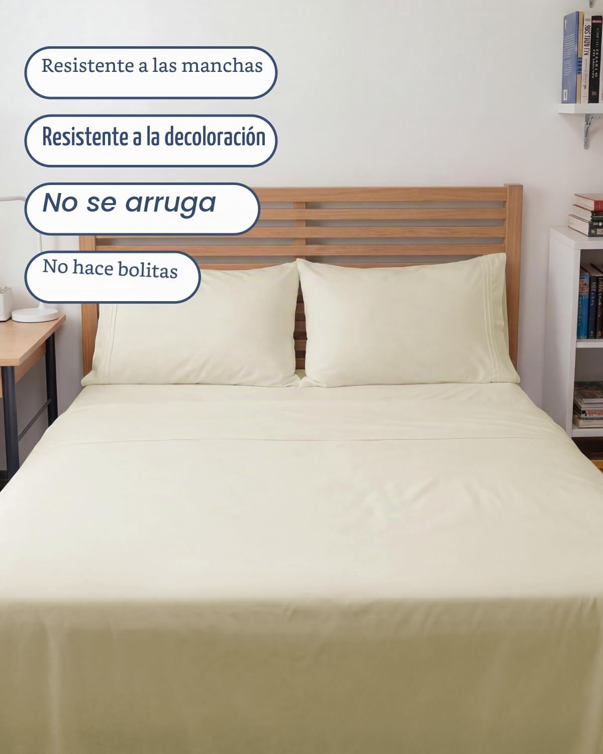 JUEGO DE SÁBANAS FULL XL 4 PIEZAS CGK UNLIMITED BLANCO - 5