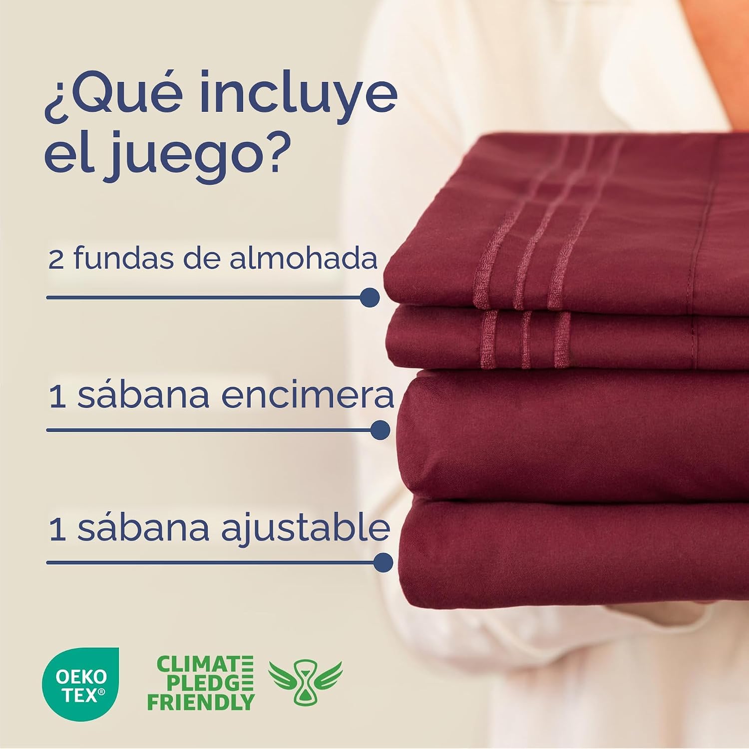 JUEGO DE SÁBANAS QUEEN 4 PIEZAS CGK UNLIMITED MICROFIBRA BURDEO - 2
