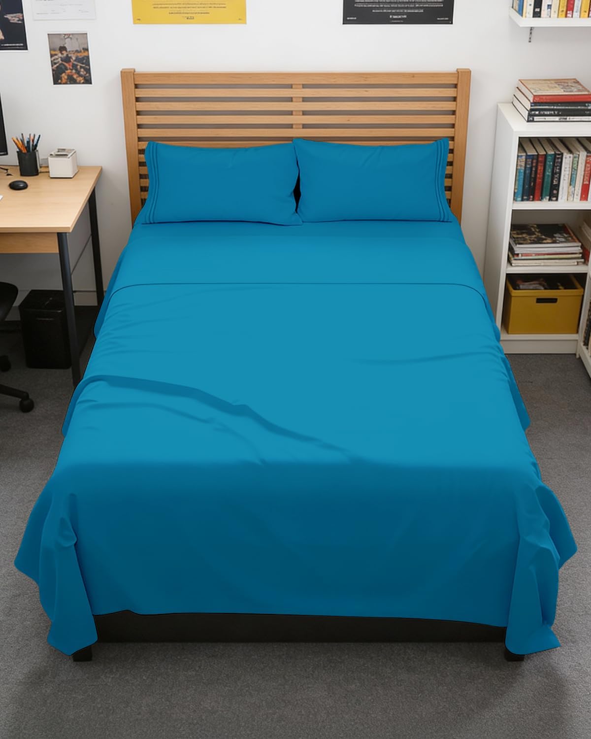 JUEGO DE SÁBANAS FULL XL 4 PIEZAS CGK UNLIMITED AZUL DENIM - 1