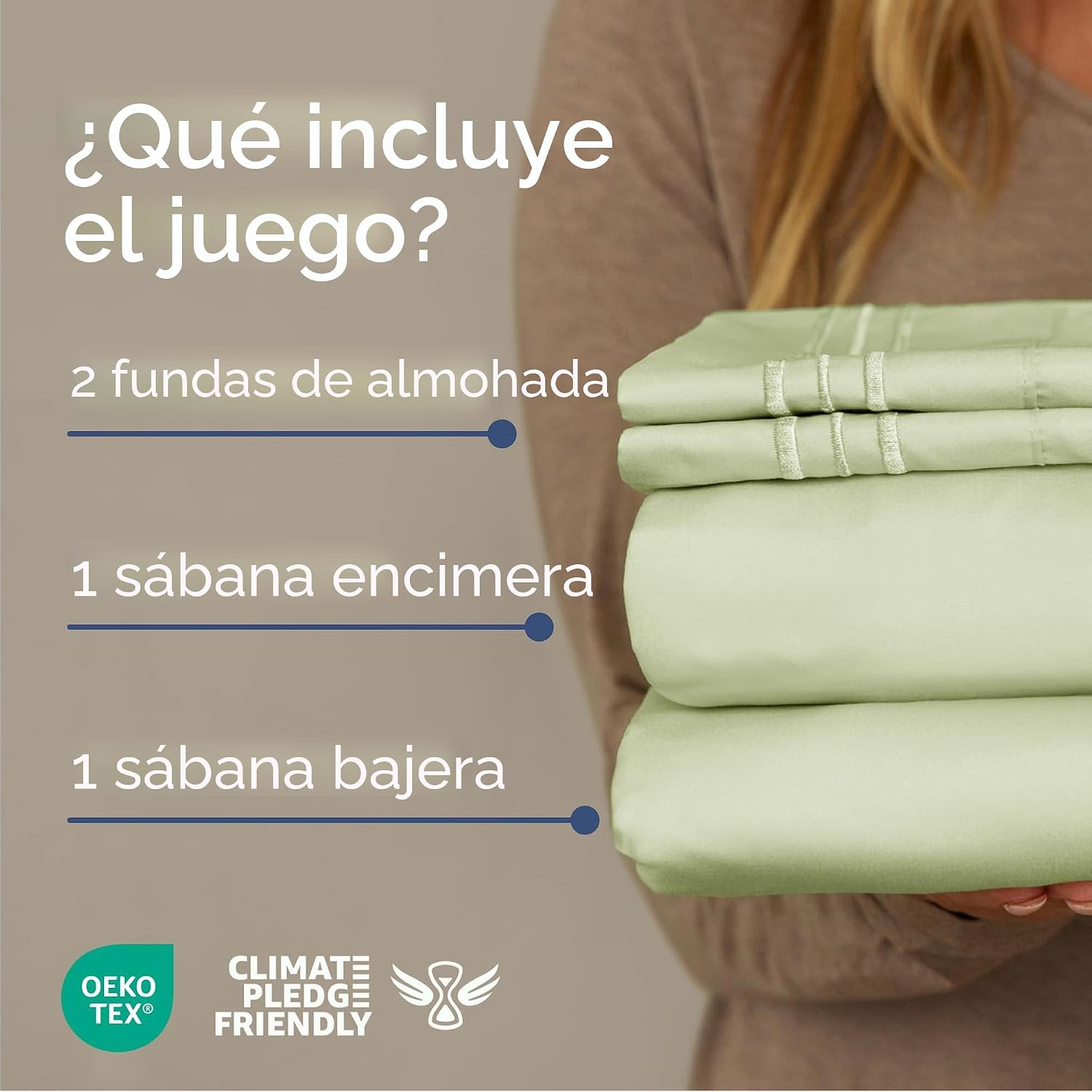 JUEGO DE SÁBANAS QUEEN SIZE 4 PIEZAS MICROFIBRA VERDE SALVIA - 2