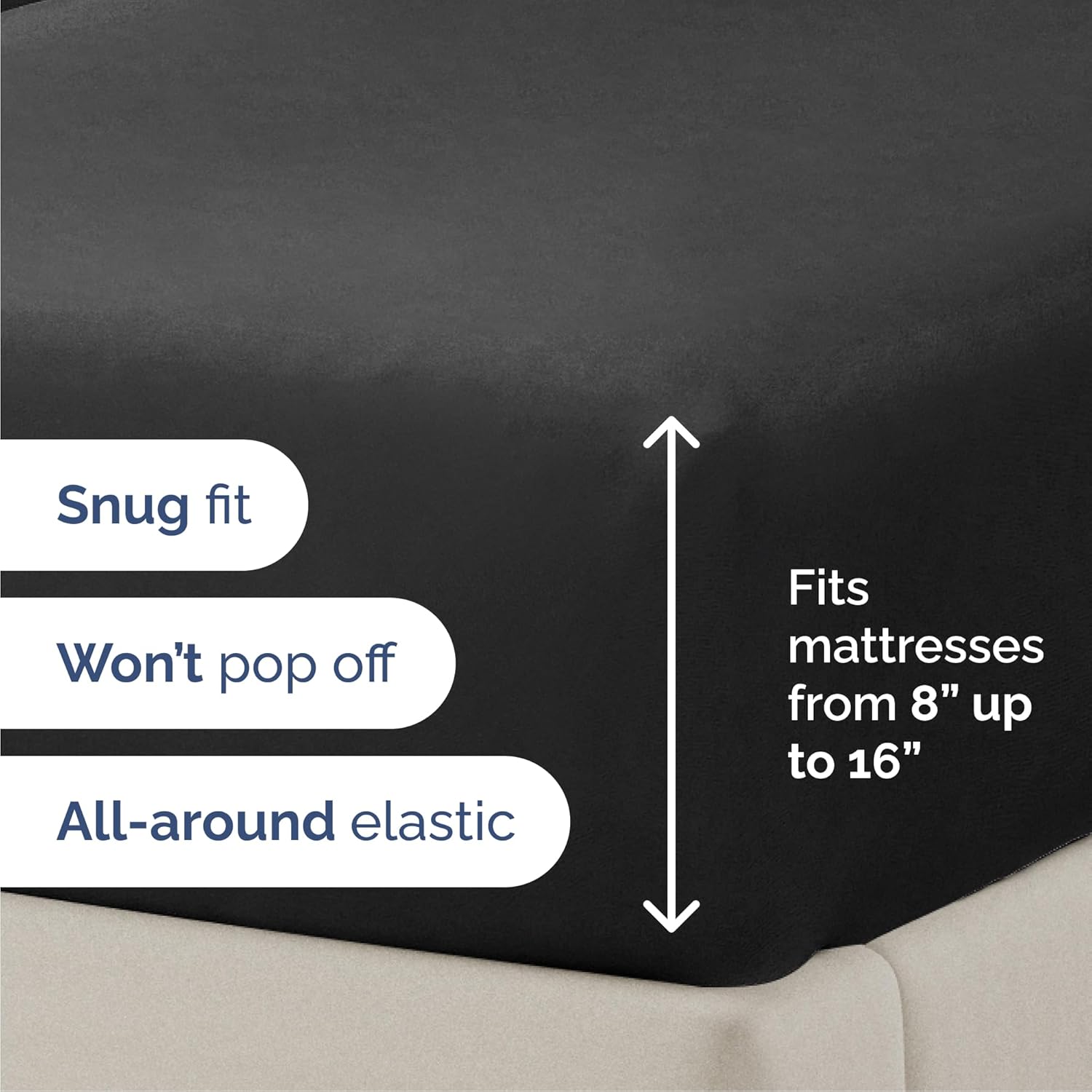 JUEGO DE SÁBANAS QUEEN SIZE 4 PIEZAS MICROFIBRA NEGRO - 3
