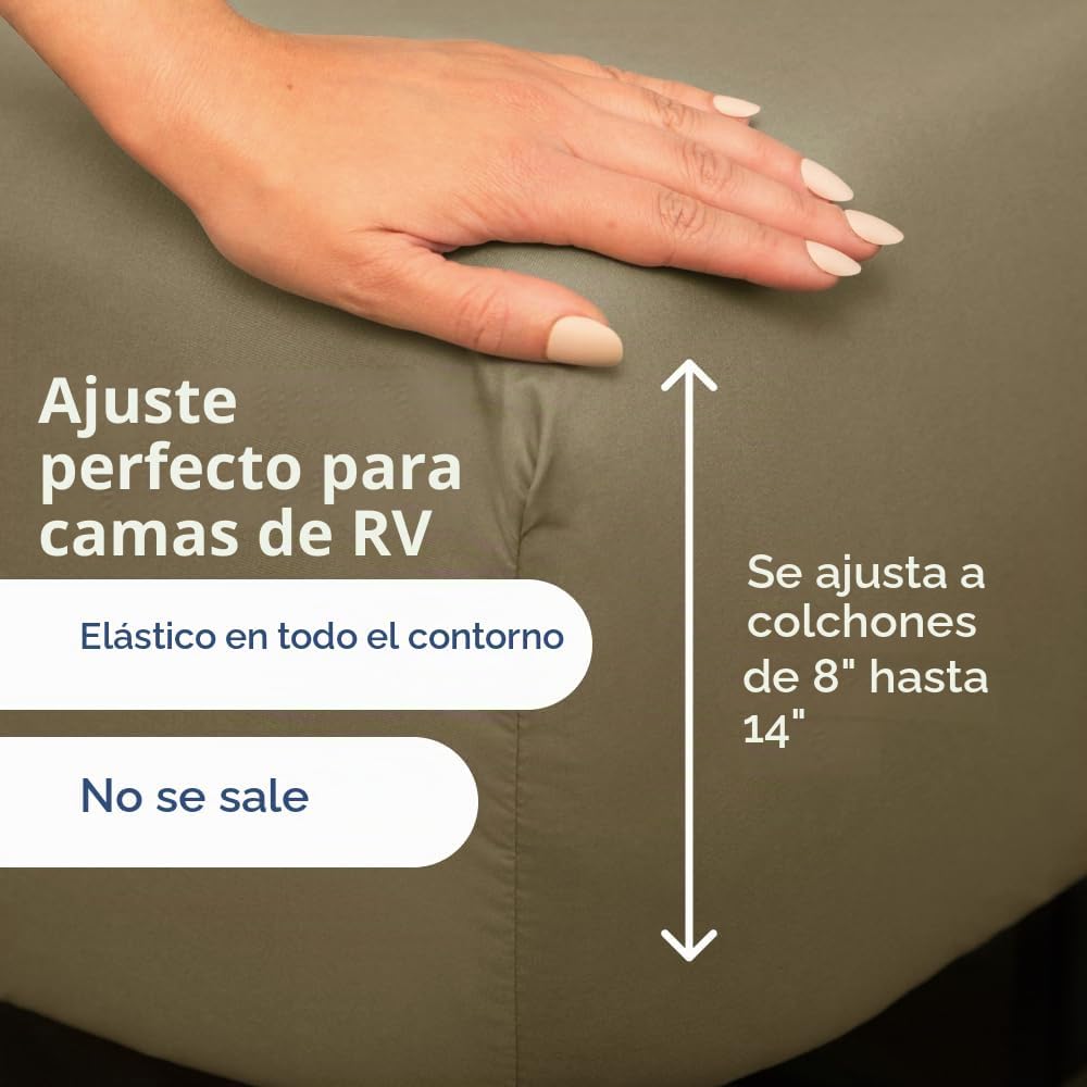 JUEGO DE SÁBANAS RV SHORT QUEEN 4 PIEZAS CAQUI - 3
