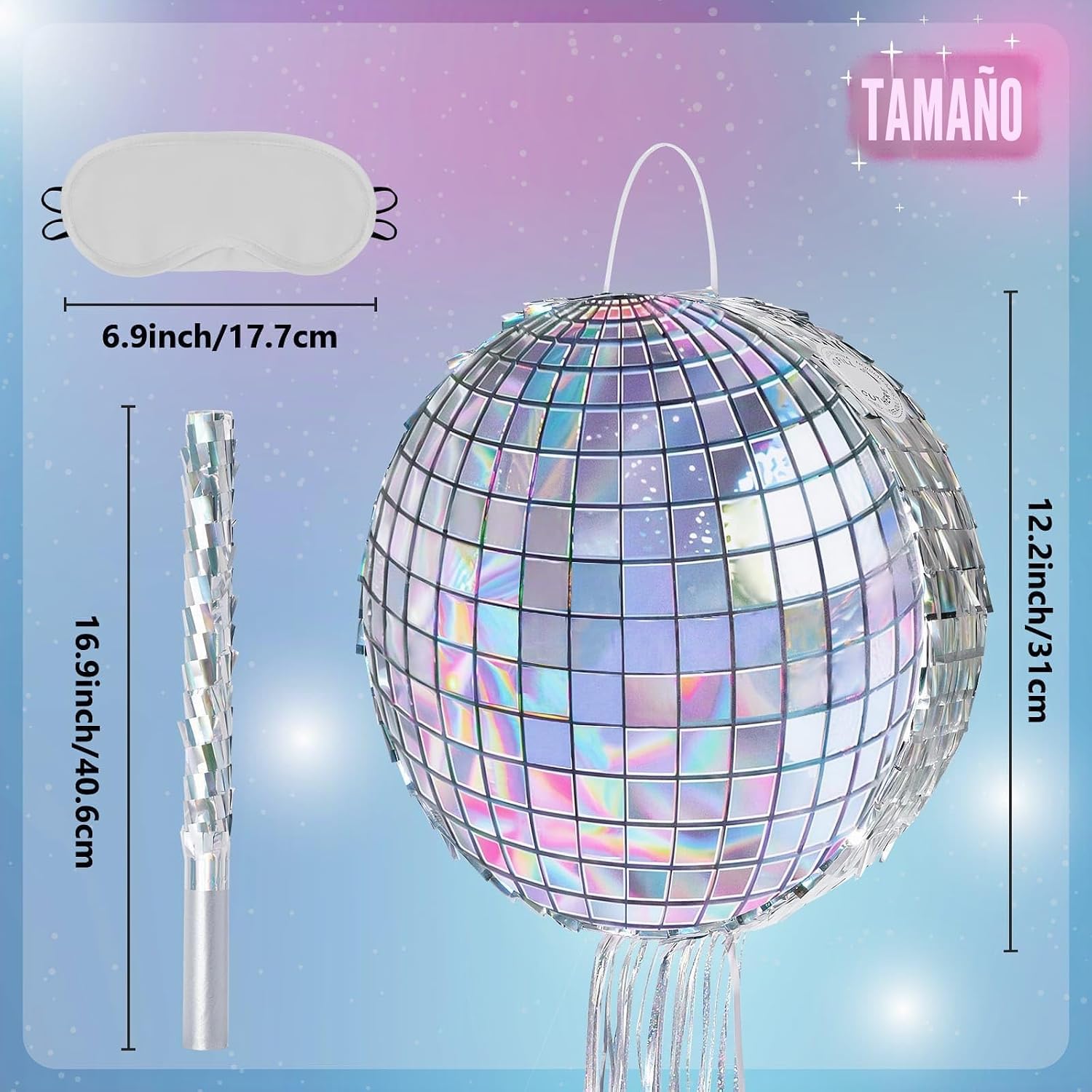 PIÑATA DISCO BALL WERNNSAI PLATEADO - 3