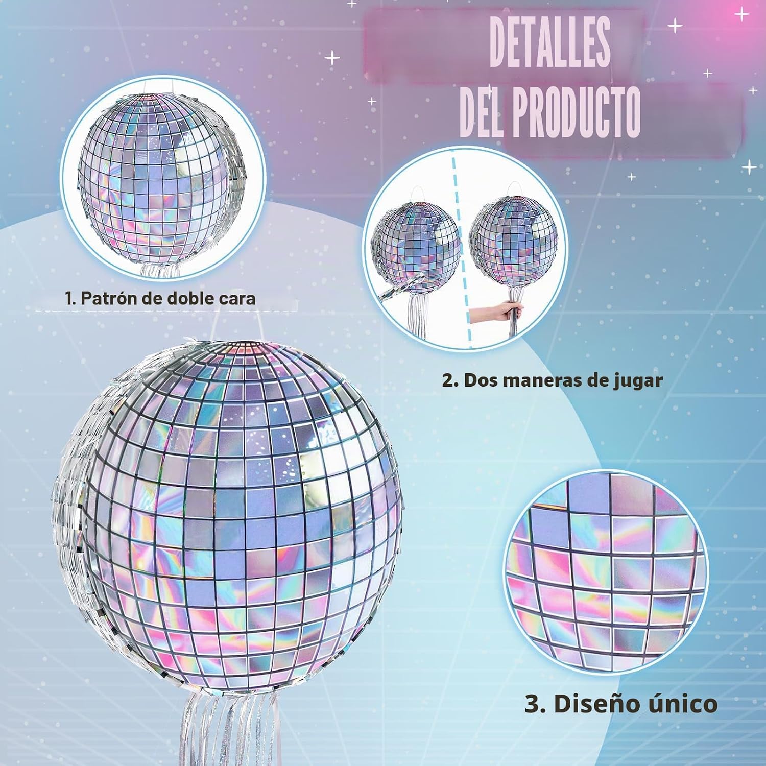 PIÑATA DISCO BALL WERNNSAI PLATEADO - 4