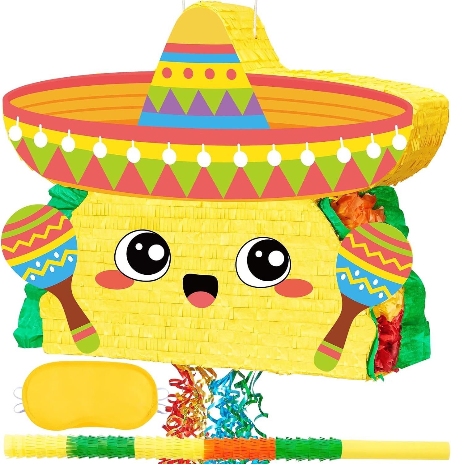 PIÑATA TACO GRANDE WERNNSAI 21' DECORACIÓN FIESTA MEXICANA - 1