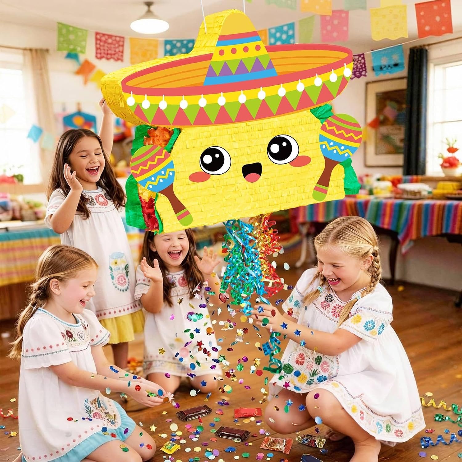 PIÑATA TACO GRANDE WERNNSAI 21' DECORACIÓN FIESTA MEXICANA - 5