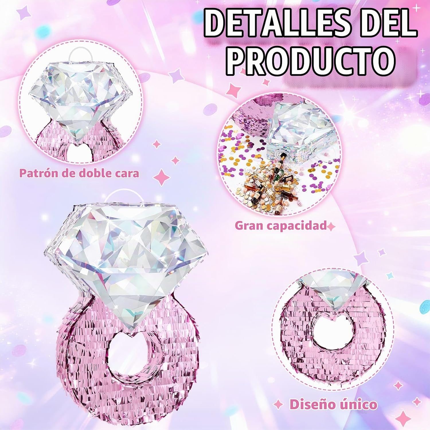 PIÑATA ANILLO DIAMANTE WERNNSAI DECORACIÓN DÍA DE SAN VALENTÍN - 5