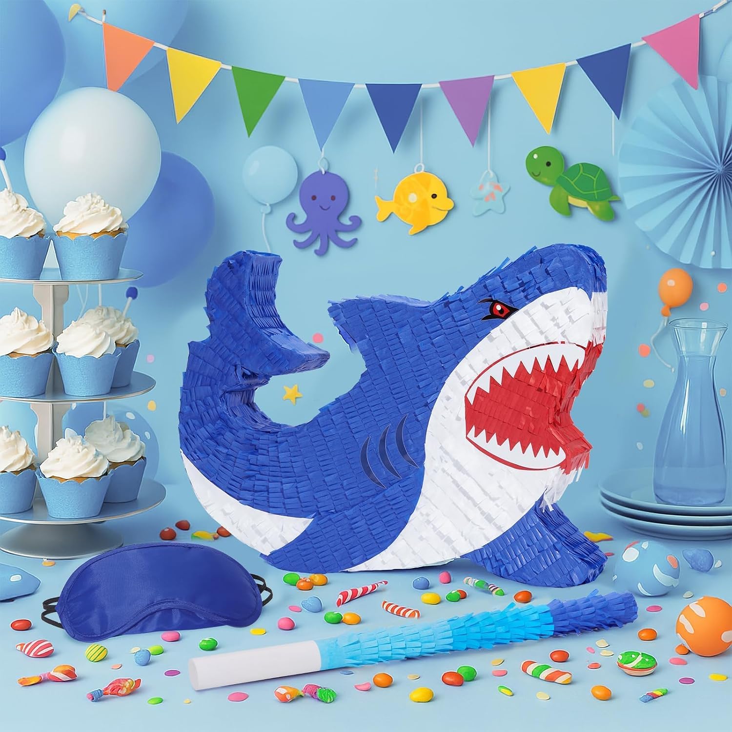 PIÑATA TIBURÓN AZUL WERNNSAI PARA FIESTA INFANTIL - 2