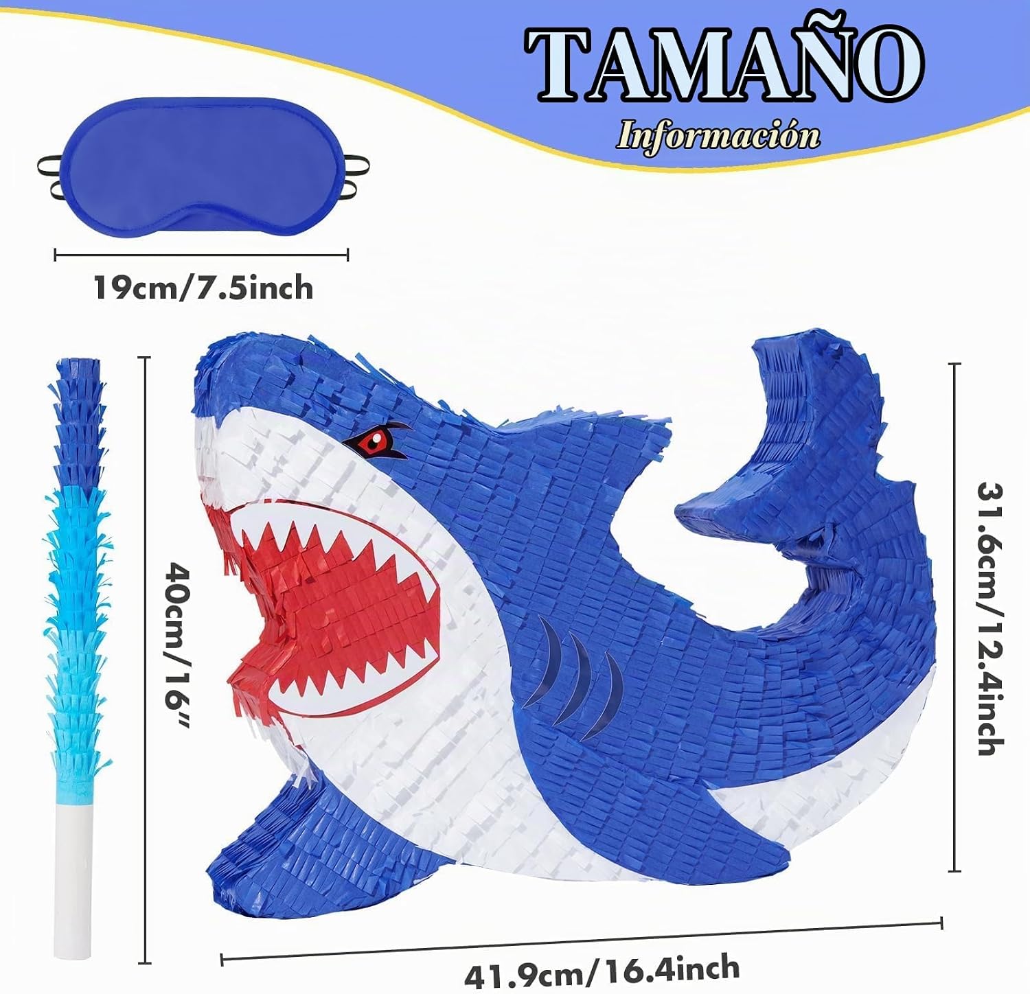 PIÑATA TIBURÓN AZUL WERNNSAI PARA FIESTA INFANTIL - 3