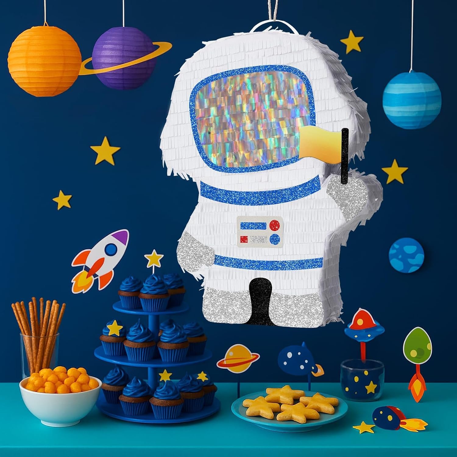 PIÑATA ASTRONAUTA WERNNSAI DECORACIÓN FIESTA ESPACIAL - 2