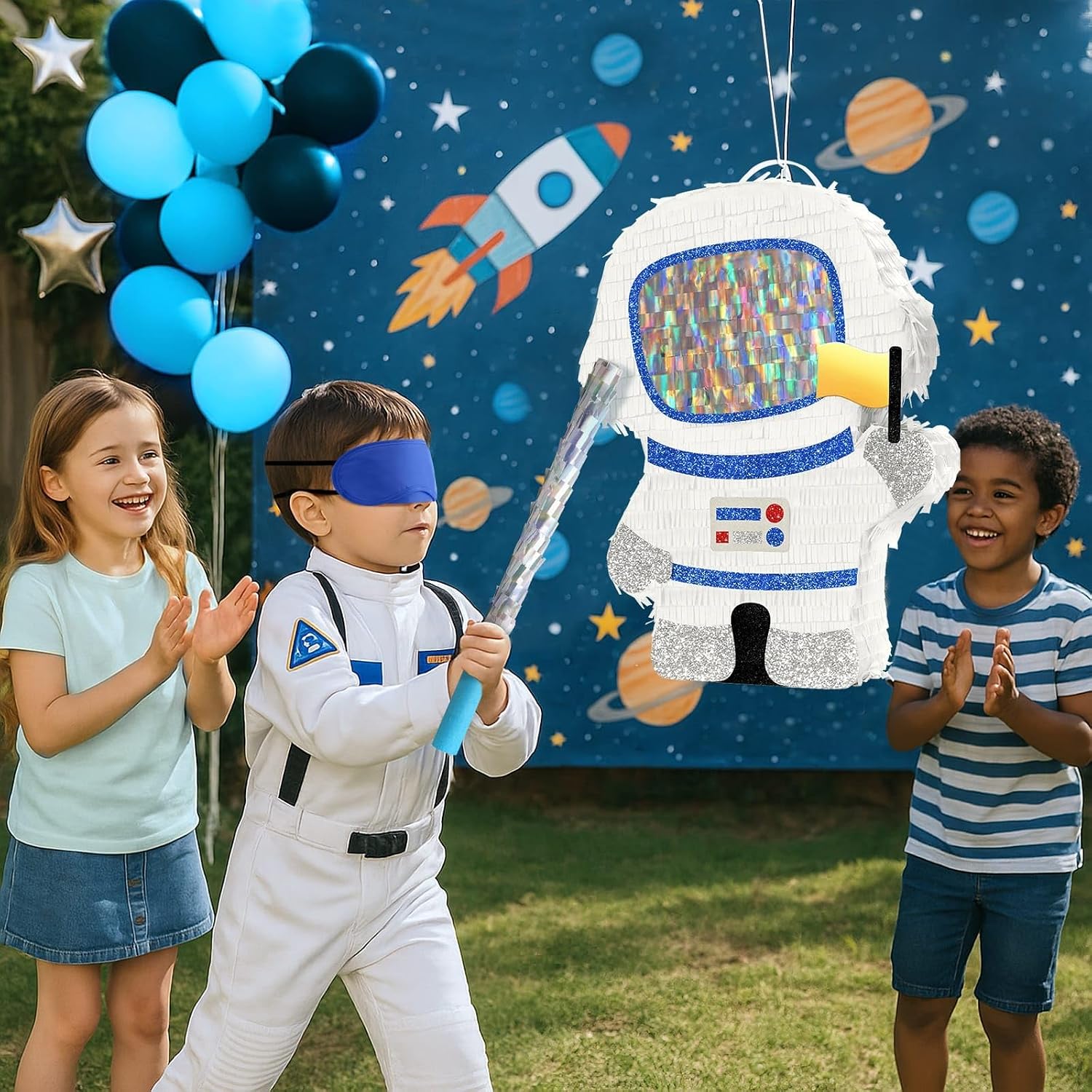 PIÑATA ASTRONAUTA WERNNSAI DECORACIÓN FIESTA ESPACIAL - 3