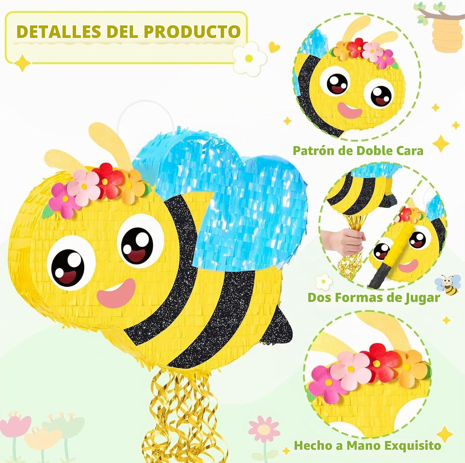 PIÑATA ABEJA WERNNSAI HAPPY FIRST BEE DAY CON ACCESORIOS - 3