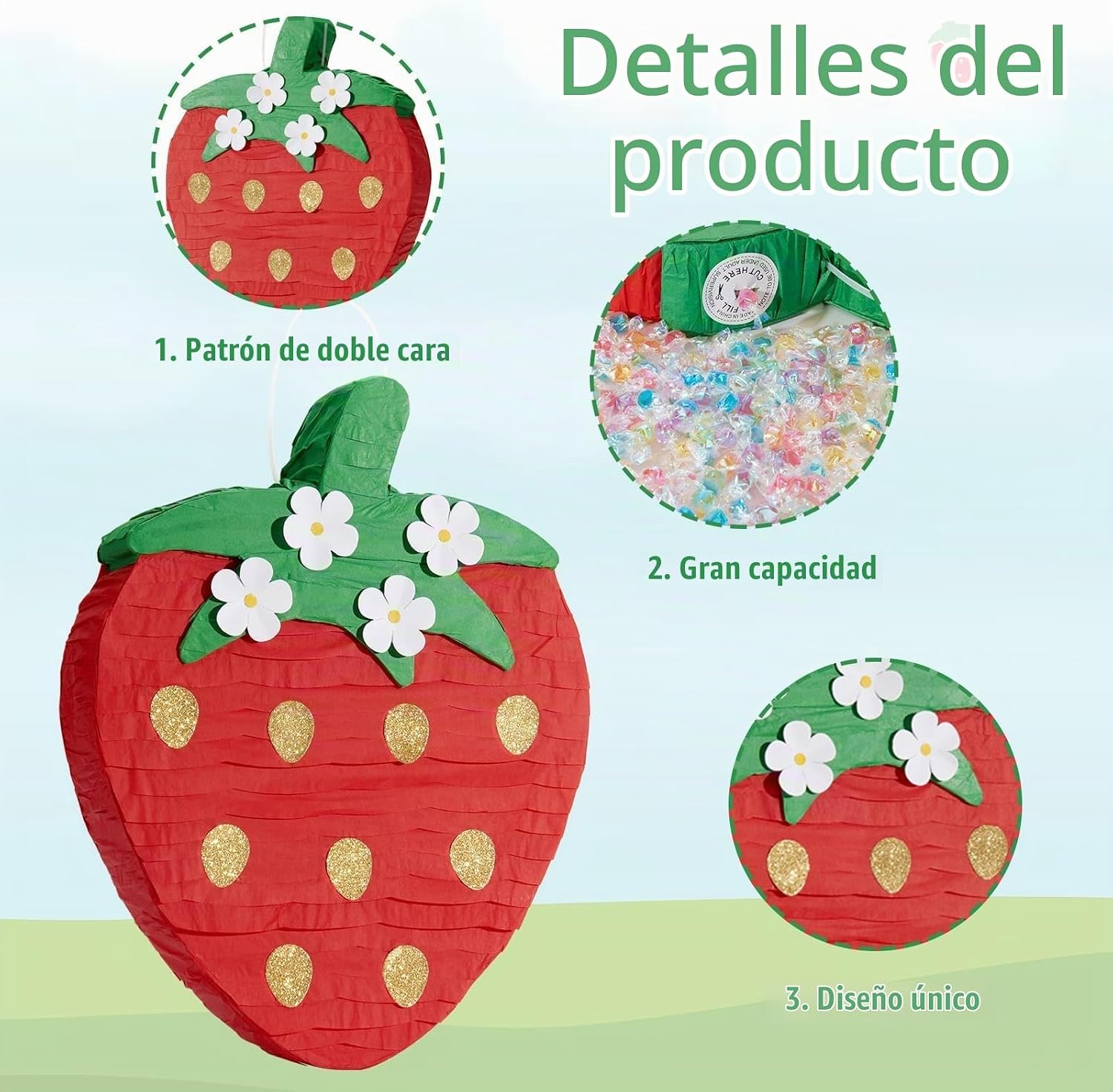 PIÑATA FRESA ROJA WERNNSAI PARA NIÑOS - 5