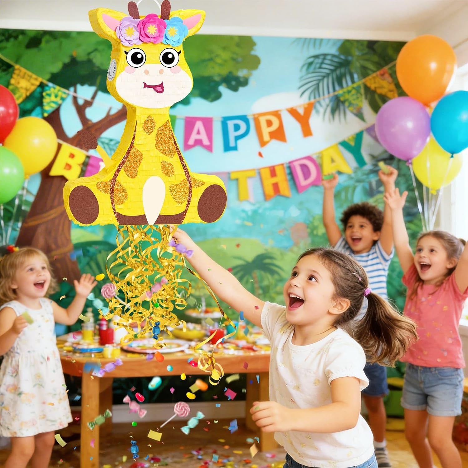 PIÑATA JIRAFA WERNNSAI CON VENDA Y BATE - 5